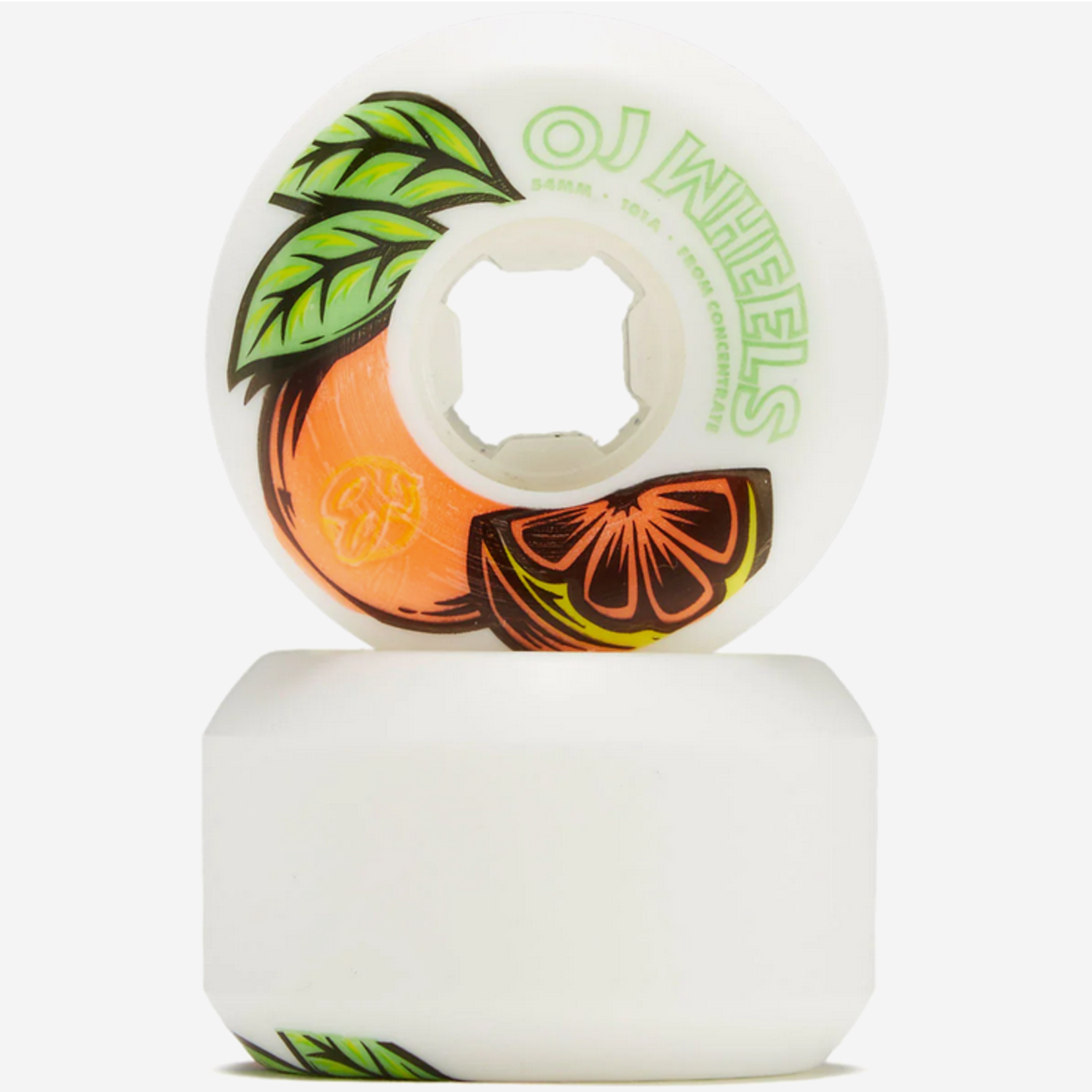 OJ Wheels OJ From Concentrate White/Orange Skateboard Wheels 54mm 101a