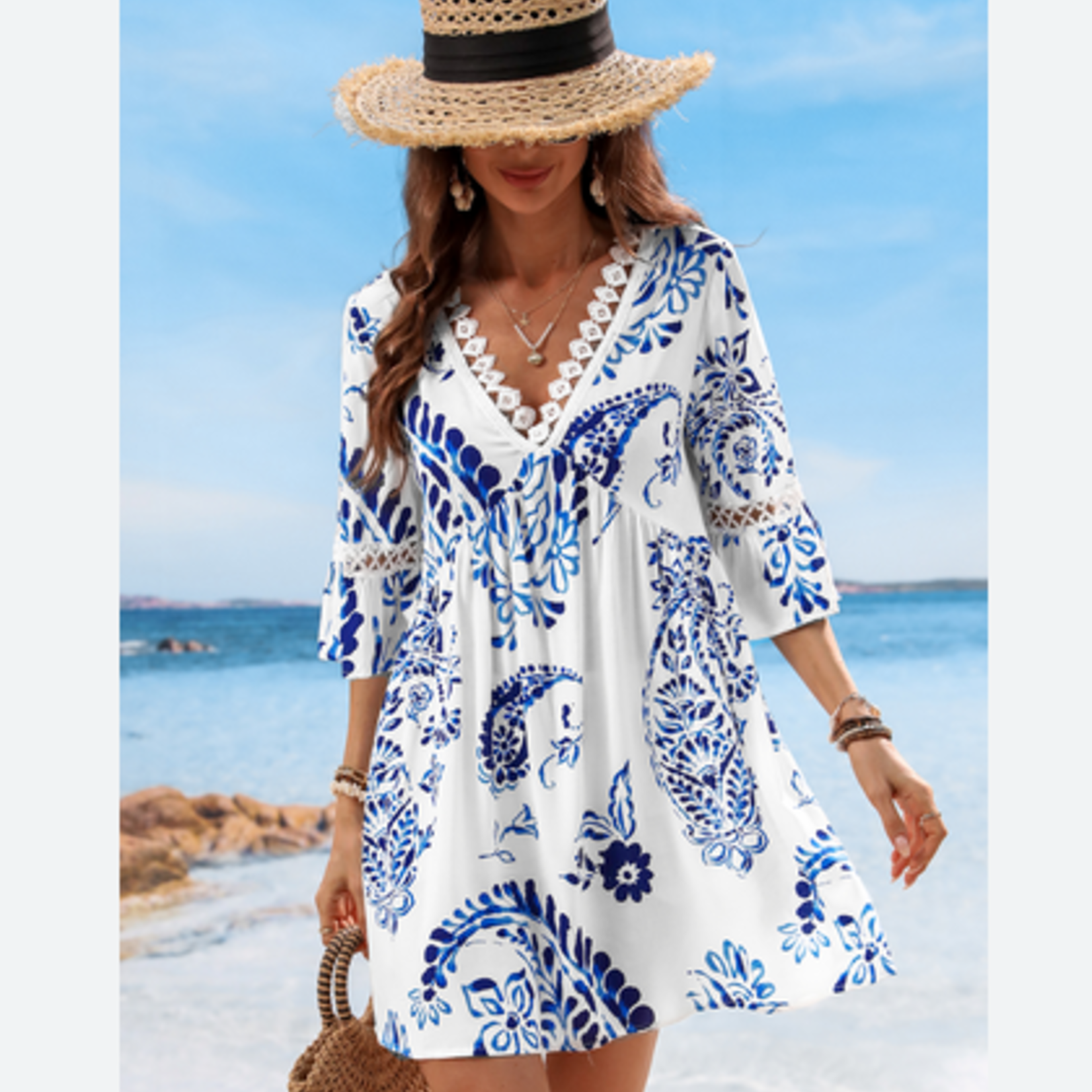 Cupshe Cupshe Floral Paisley Print Lace Dress