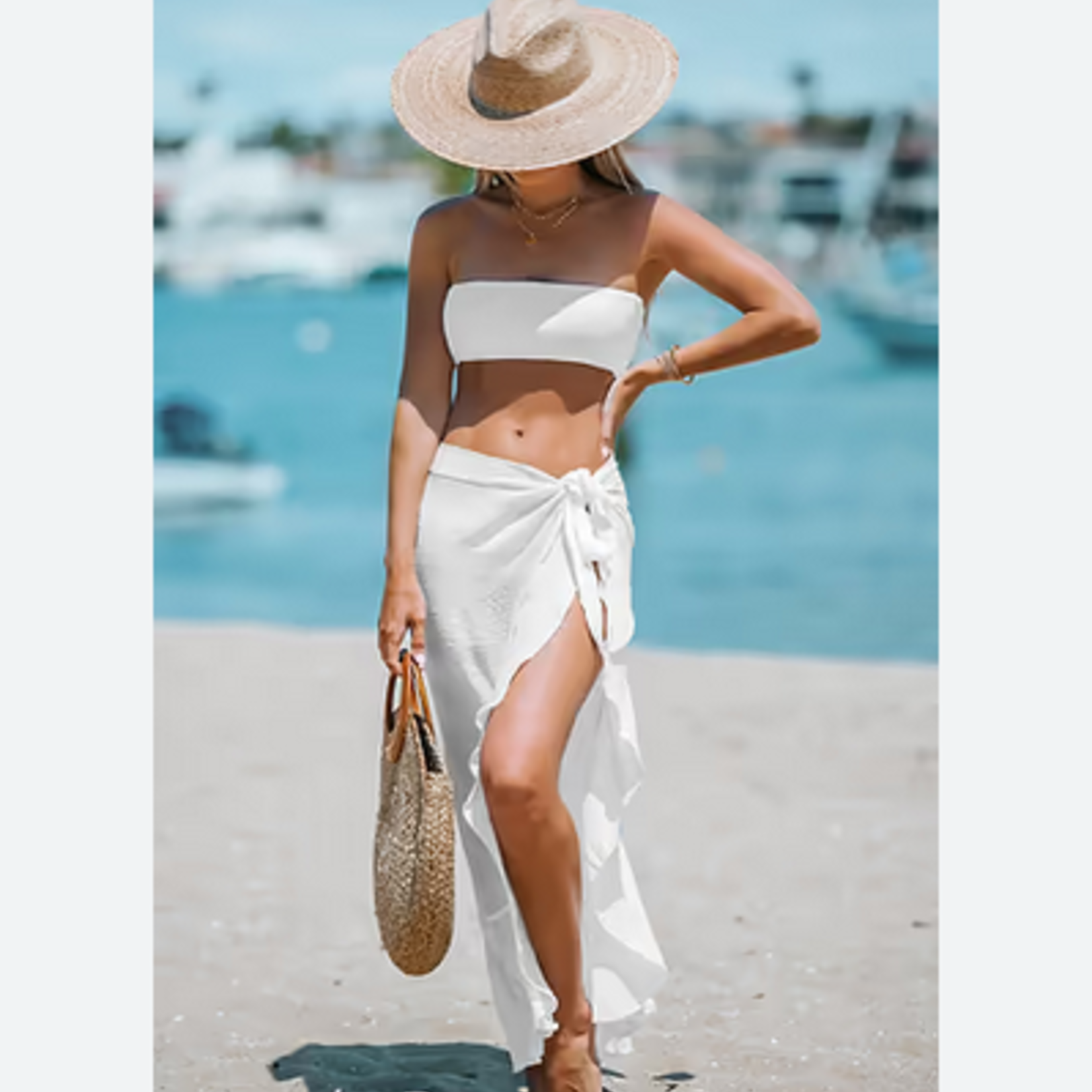 Cupshe Cupshe Sheer Ruffled Maxi Cover-Up Sarong