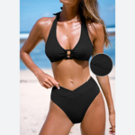 Cupshe Cupshe Halter Ring Bikini Top