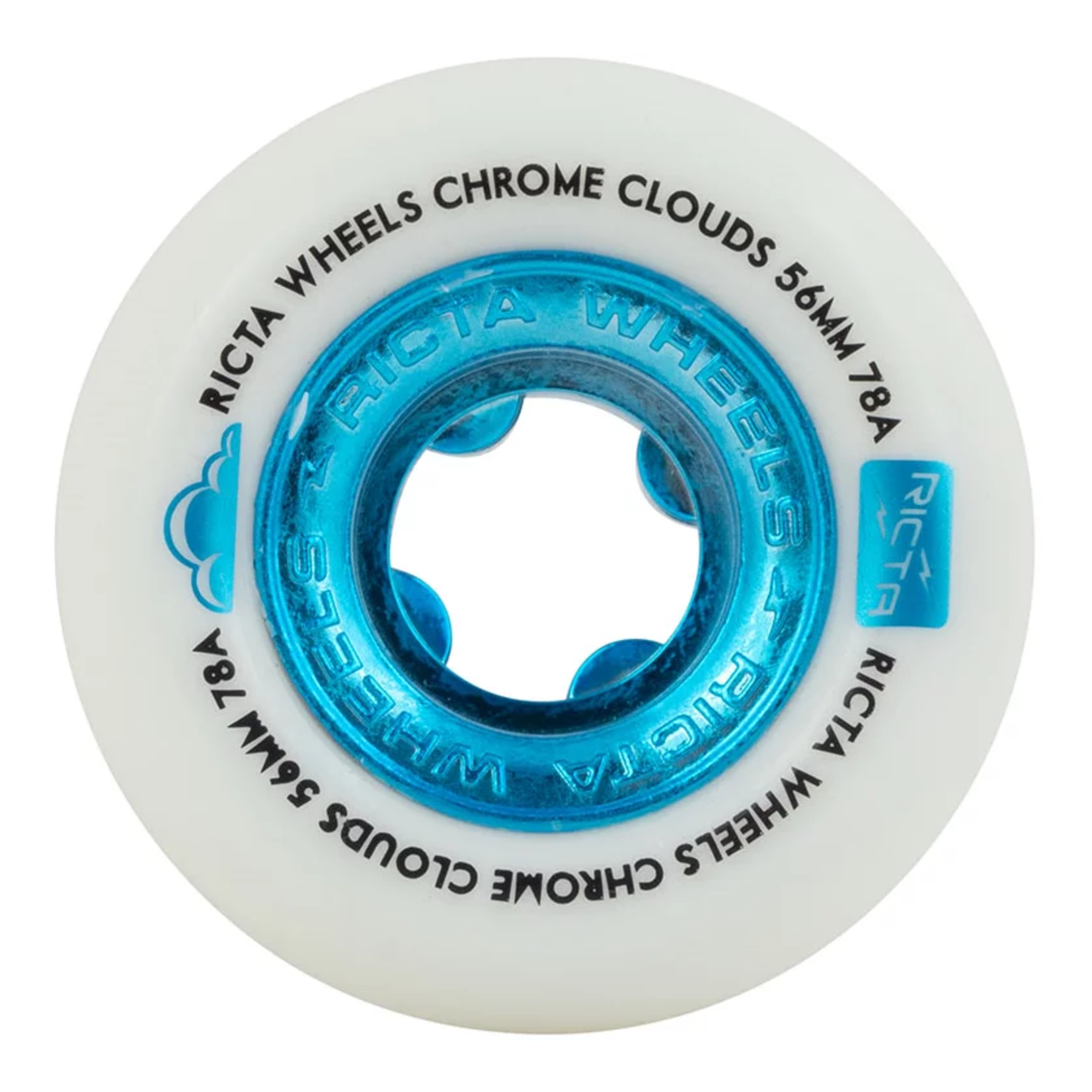 RICTA Ricta Chrome Core White Teal Skateboard Wheels 54mm 99a