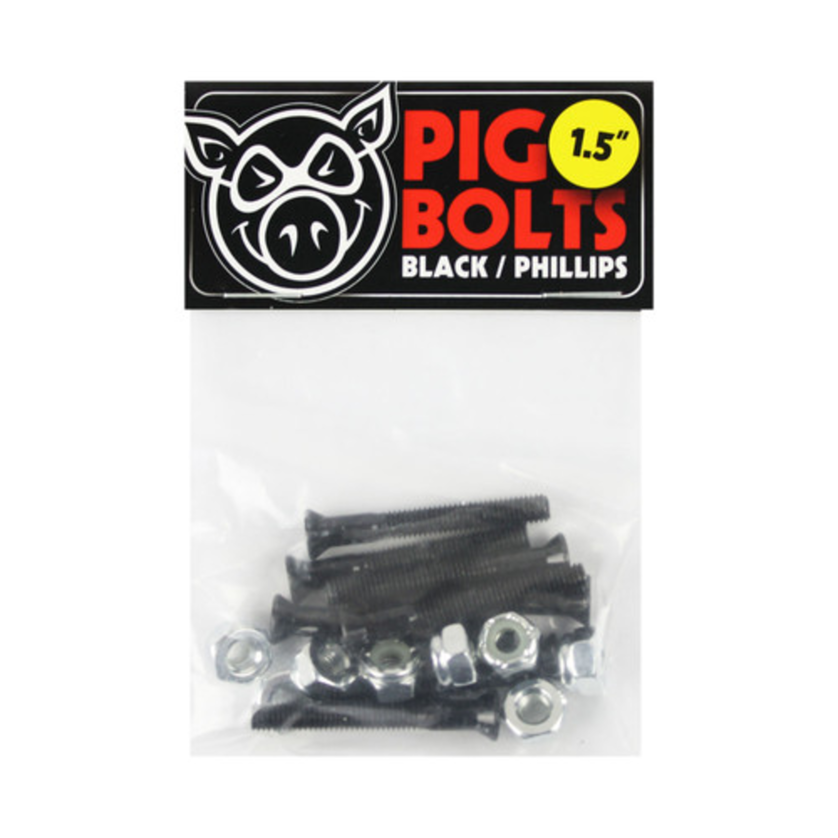 Shortys Pig Bolts Black Philips Hardware Set 1.5"