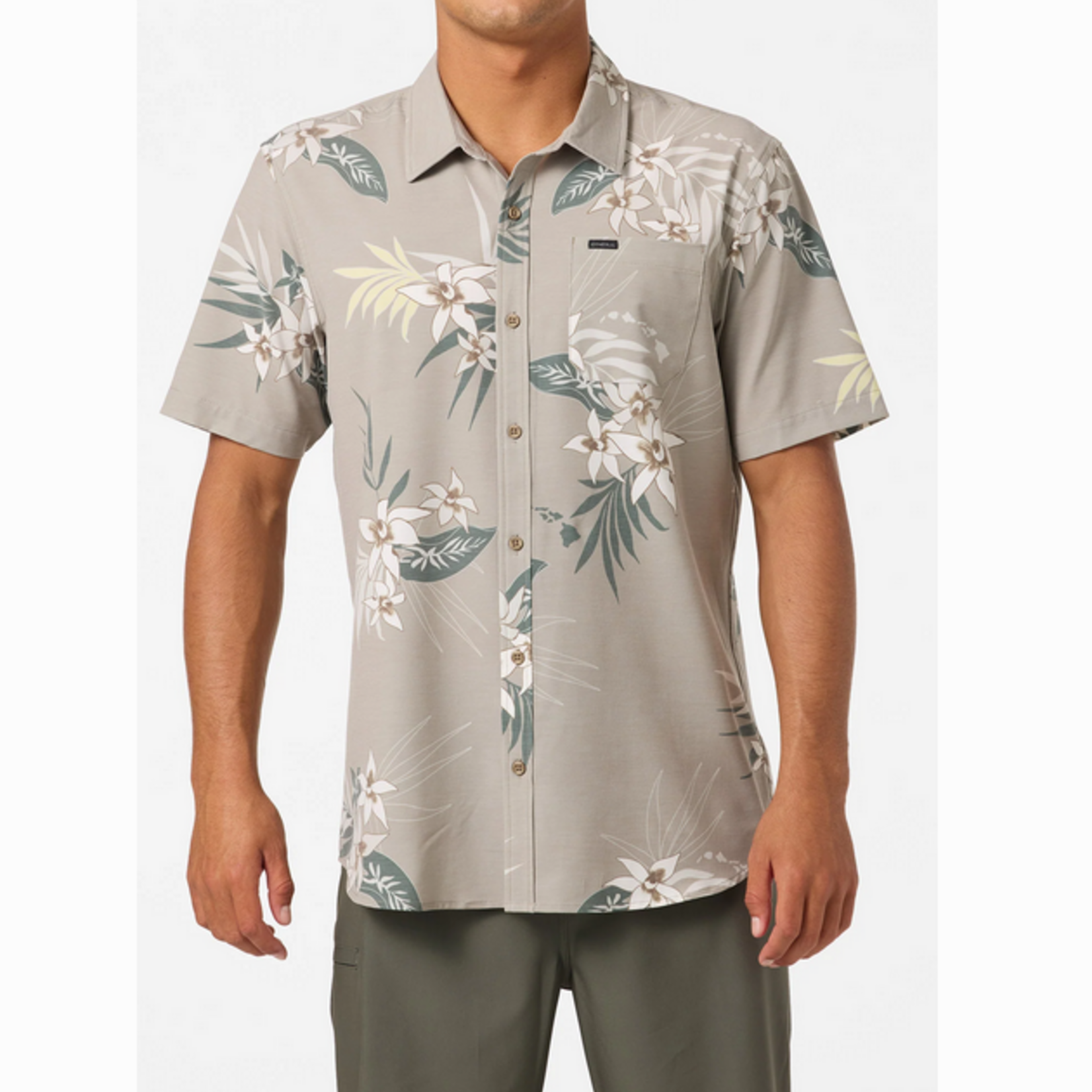 O'Neil Men's O'Neill Trvlr UPF Traverse Hawaii Woven Short Sleeve Shirt