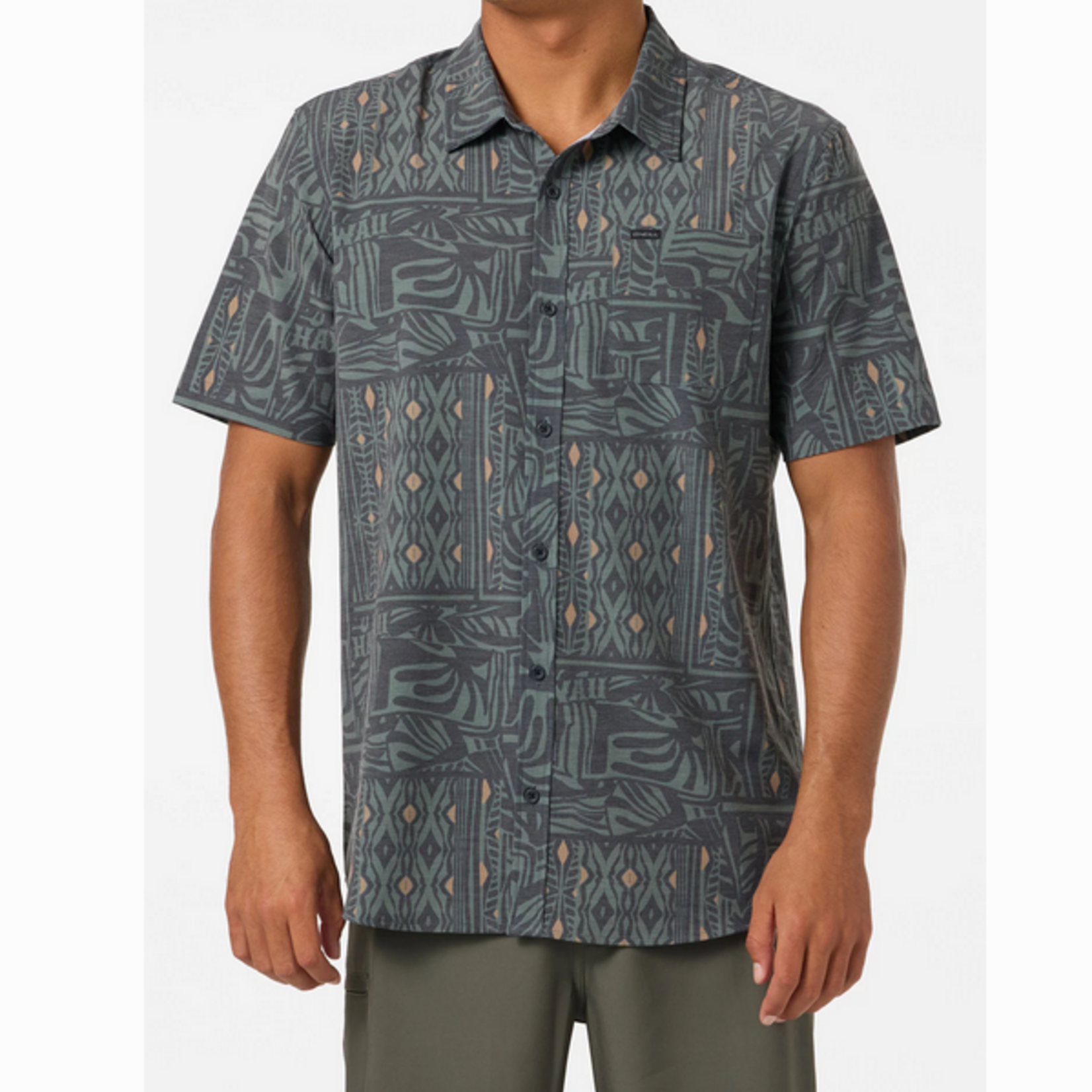 O'Neil Men's O'Neill Trvlr UPF Traverse Hawaii Woven Short Sleeve Shirt