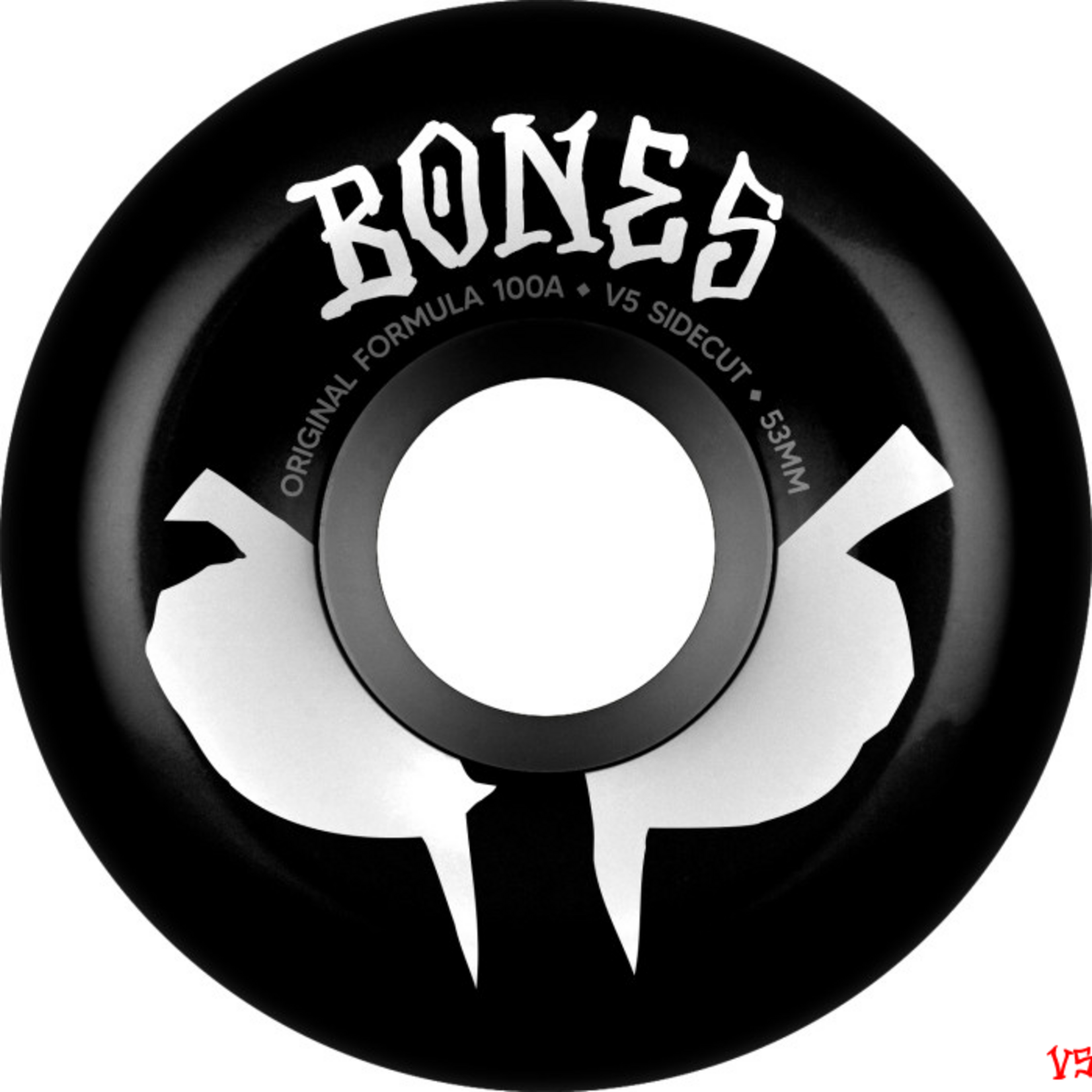 BONES Bones 100's OG V5 Sidecut Blot 53mm 100a Black/White Skateboard Wheels