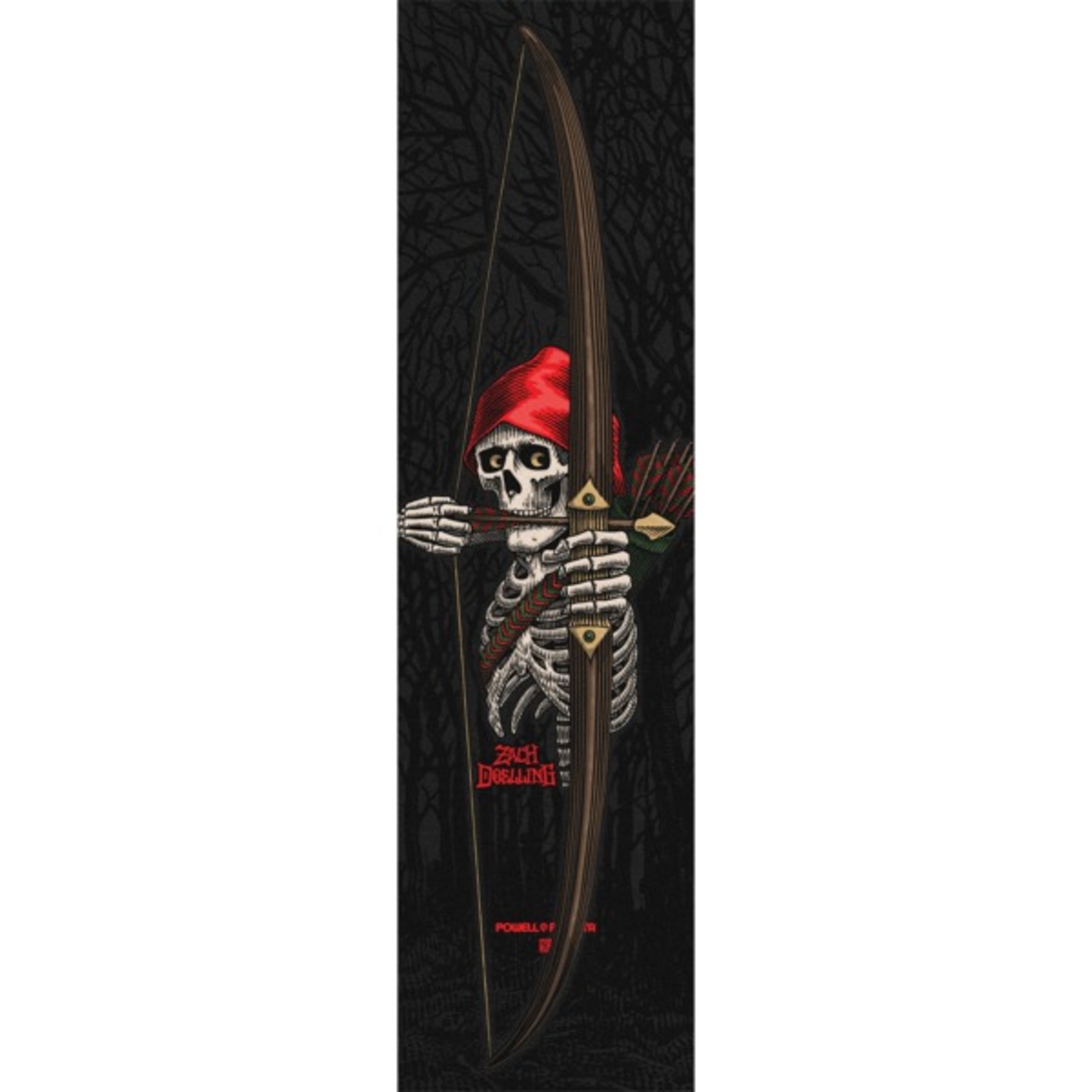 POWELL PERALTA Powell Peralta Zach Doelling Archer Black Skateboard Grip Tape 9x33