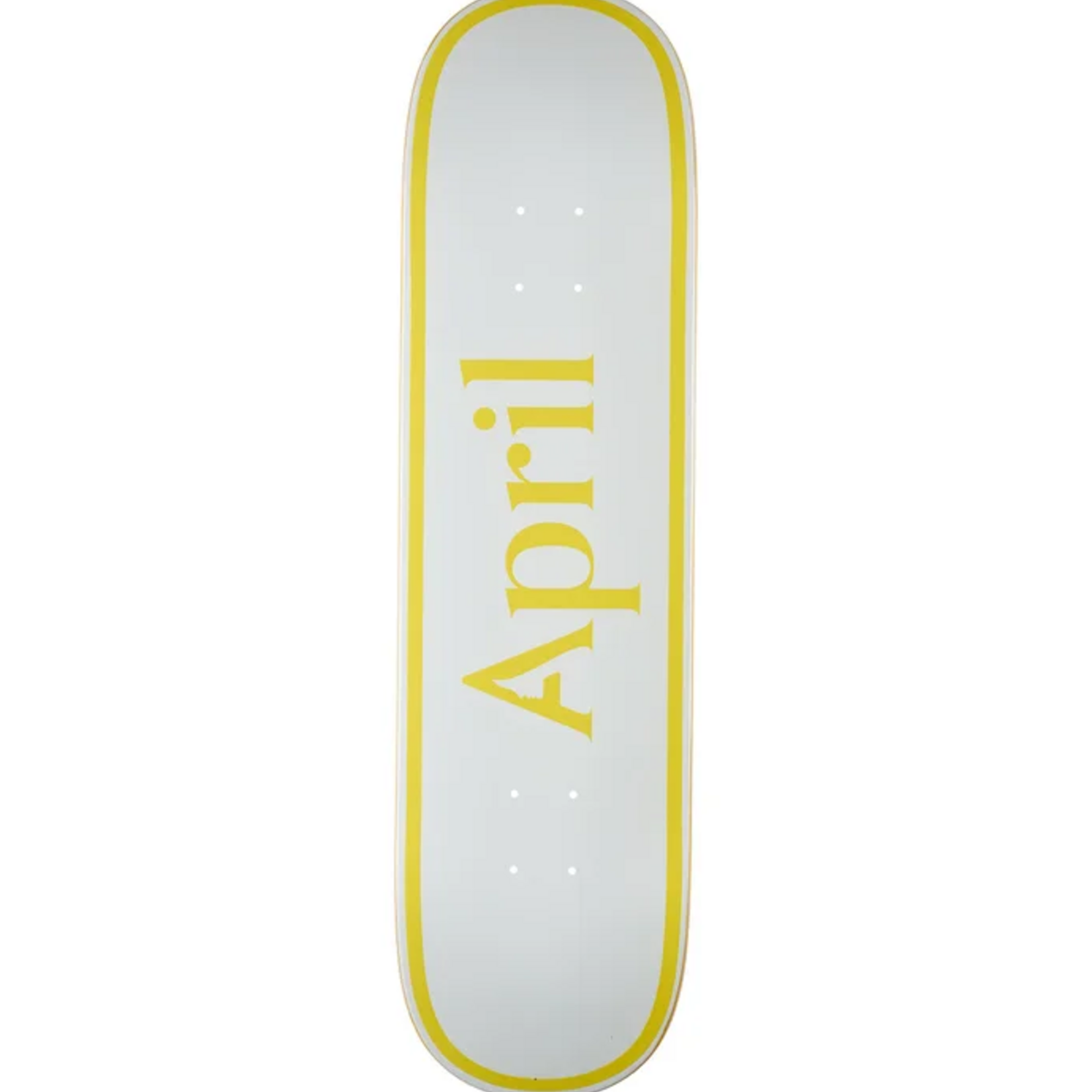 APRIL April OG Logo Yellow/White Skateboard Deck 8.0