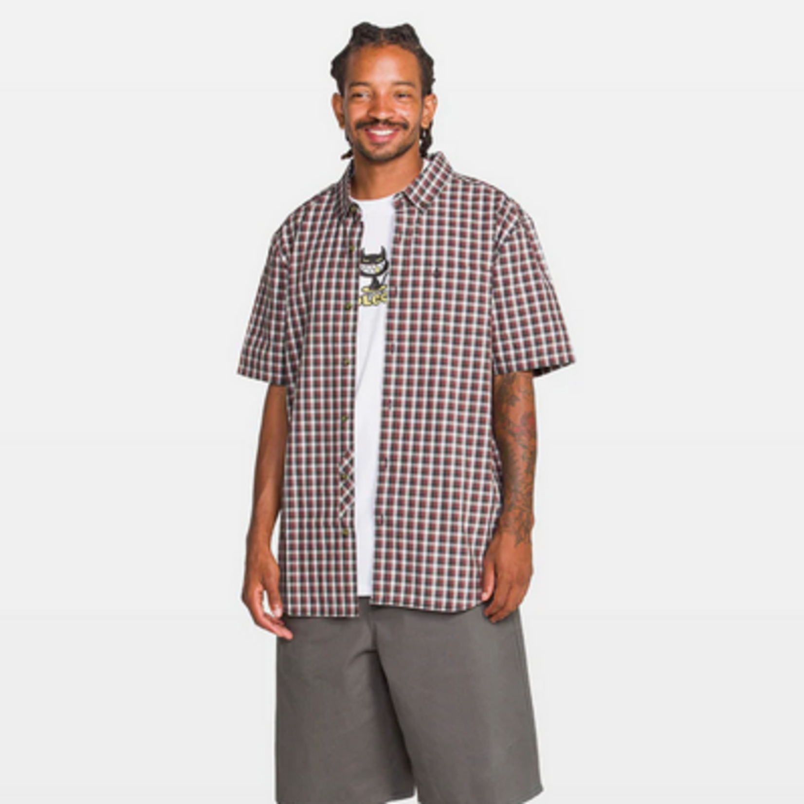 VOLCOM Men's Volcom Louie Check Short Sleeve Button Down Shirt