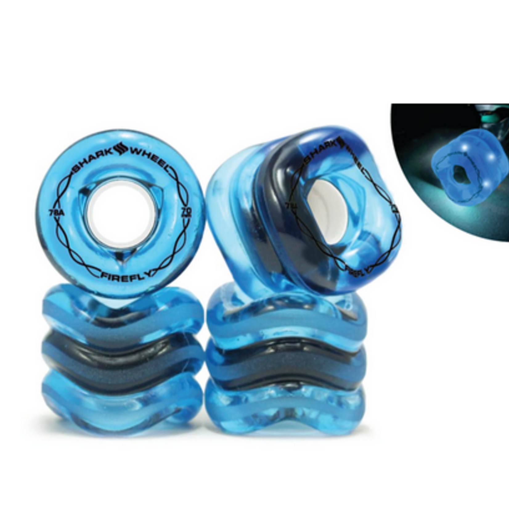 Shark Shark Firefly Illuminated 70mm 78a Longboard Wheels