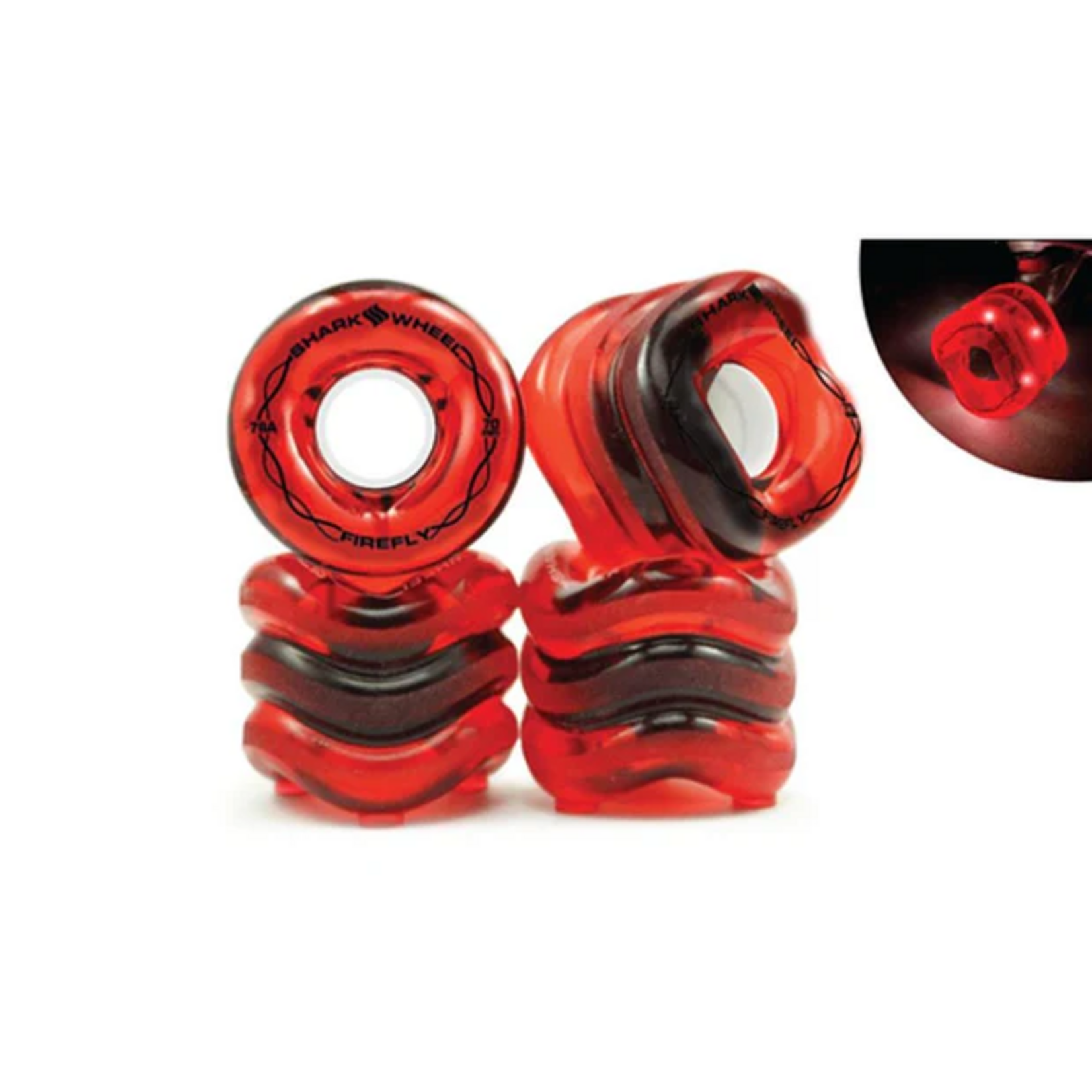Shark Shark Firefly Illuminated 70mm 78a Longboard Wheels