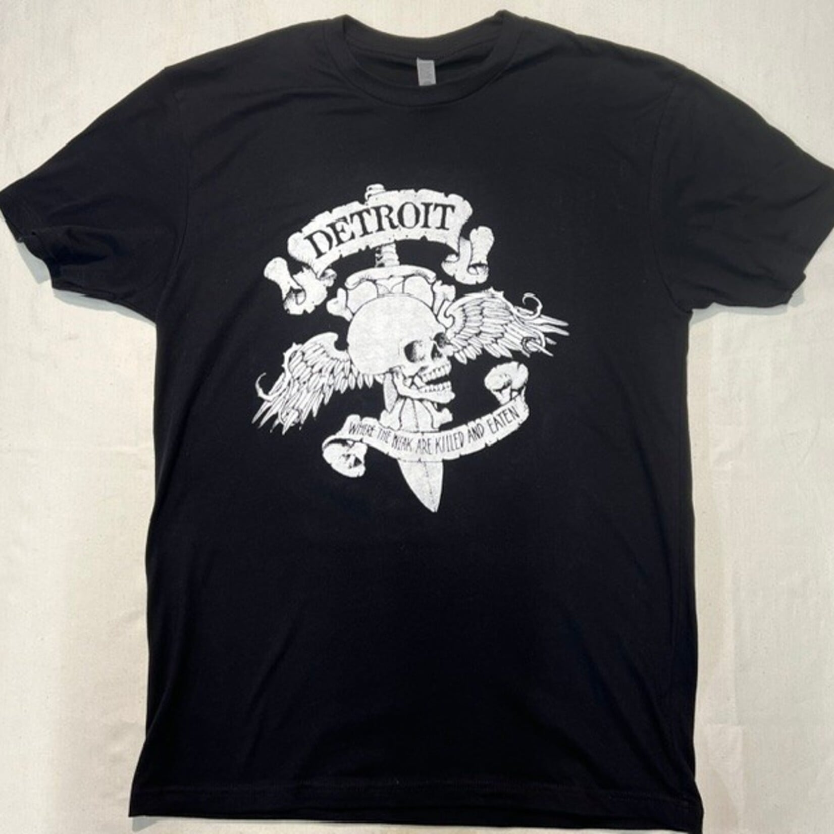 Corkys T-Shirt Detroit  Where The Weak Are Killed And Eaten Winged Skull