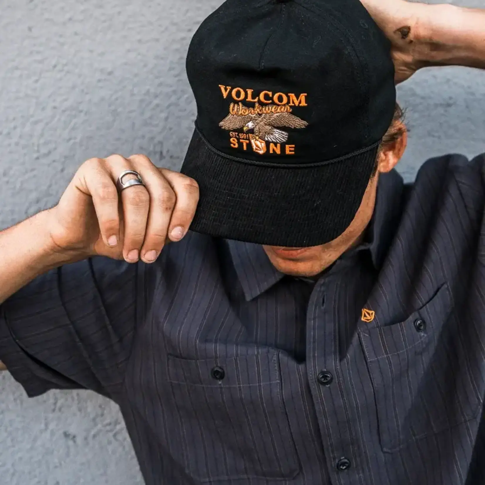 Volcom Volcom Stone  Talon Workwear Hat Black Snap Back
