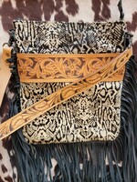 Black and White Cheetah Crossbody