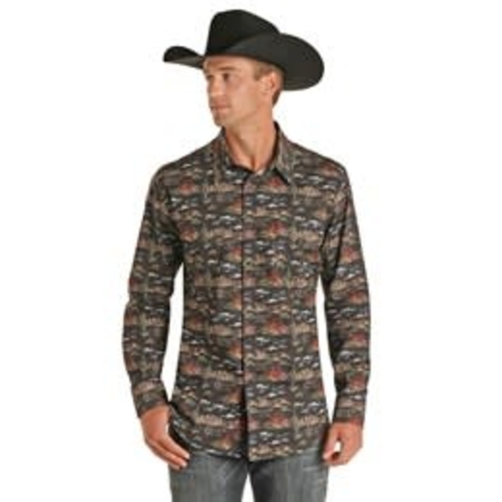 Men's Cactus Long Sleeve Button