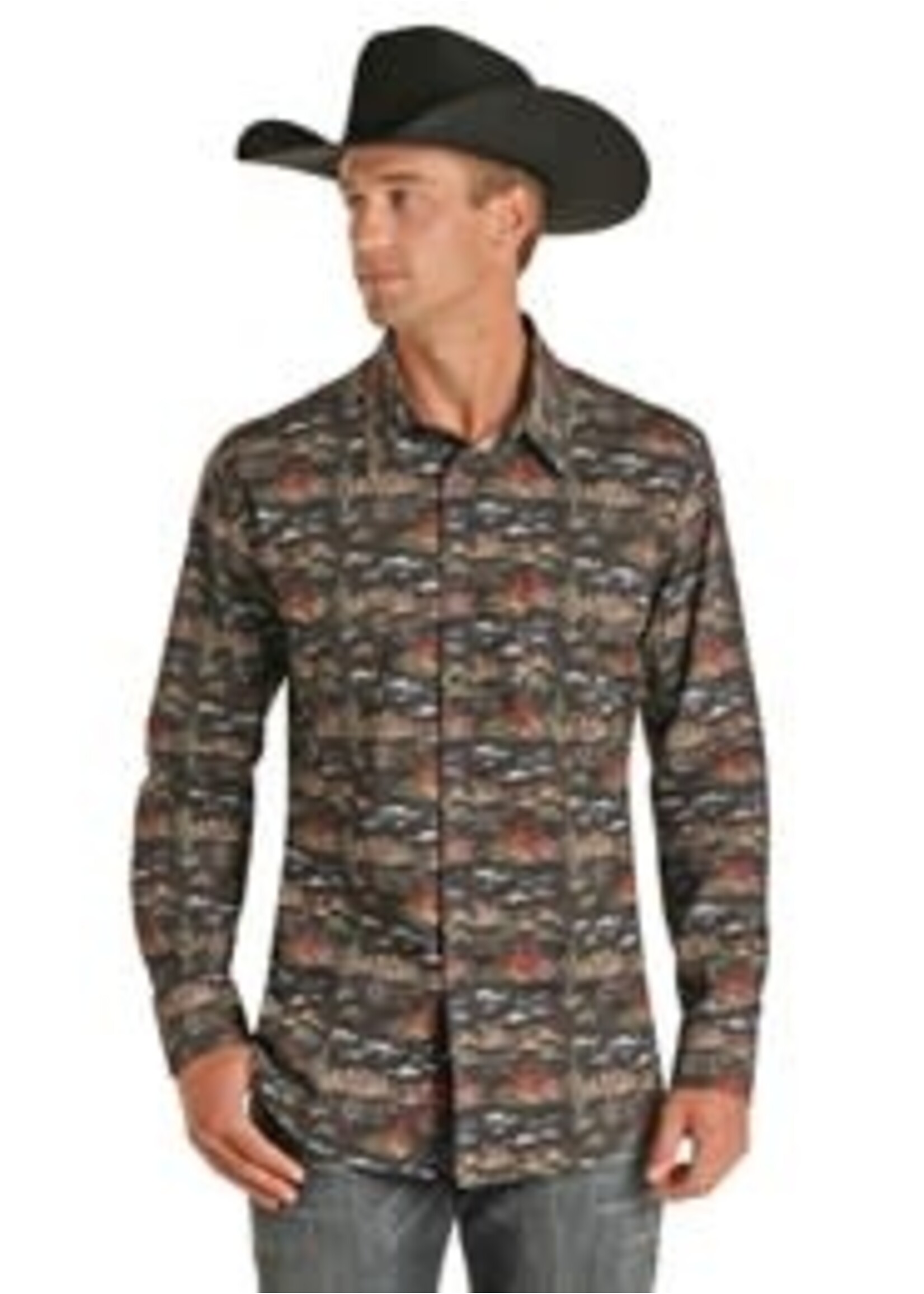 Men's Cactus Long Sleeve Button