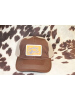 Cowboy Coffee Hat Brown and Orange