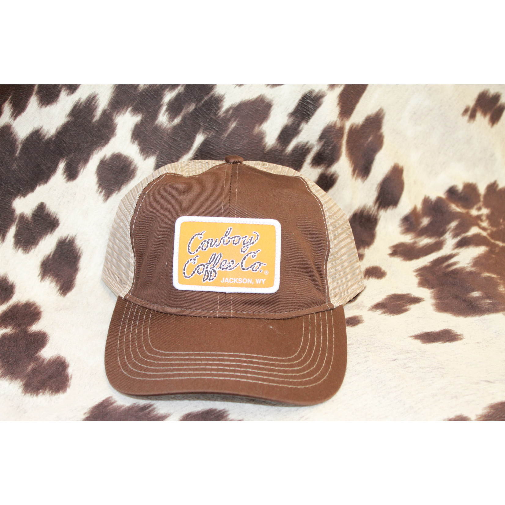 Cowboy Coffee Hat Brown and Orange