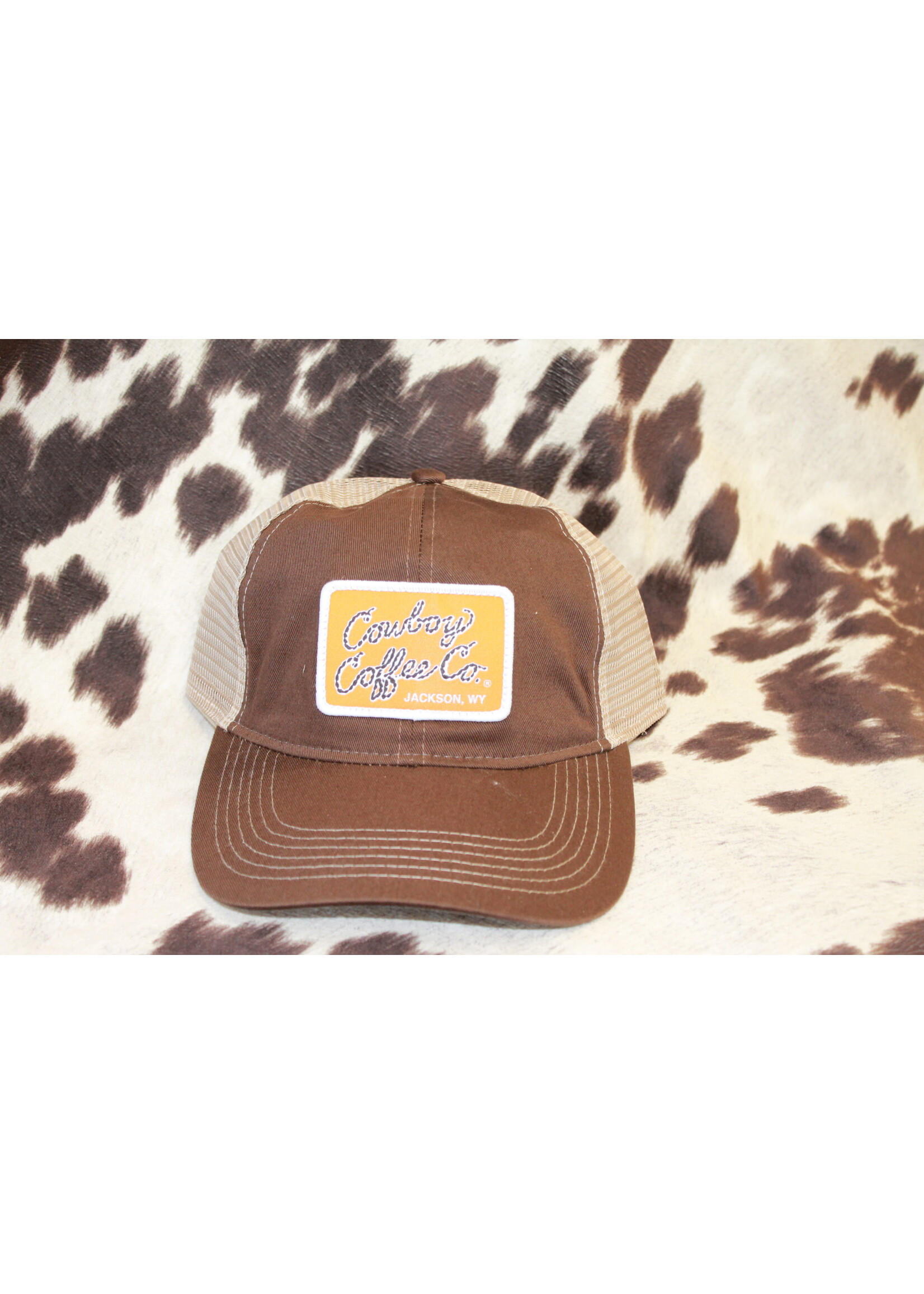 Cowboy Coffee Hat Brown and Orange