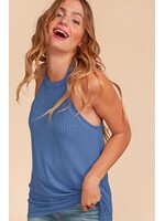 Rayon Rib Halter Tank Top