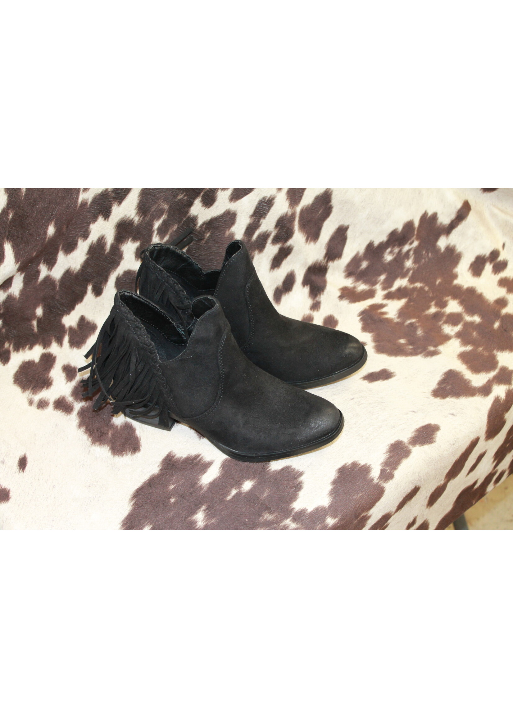 Black Fringe Bootie