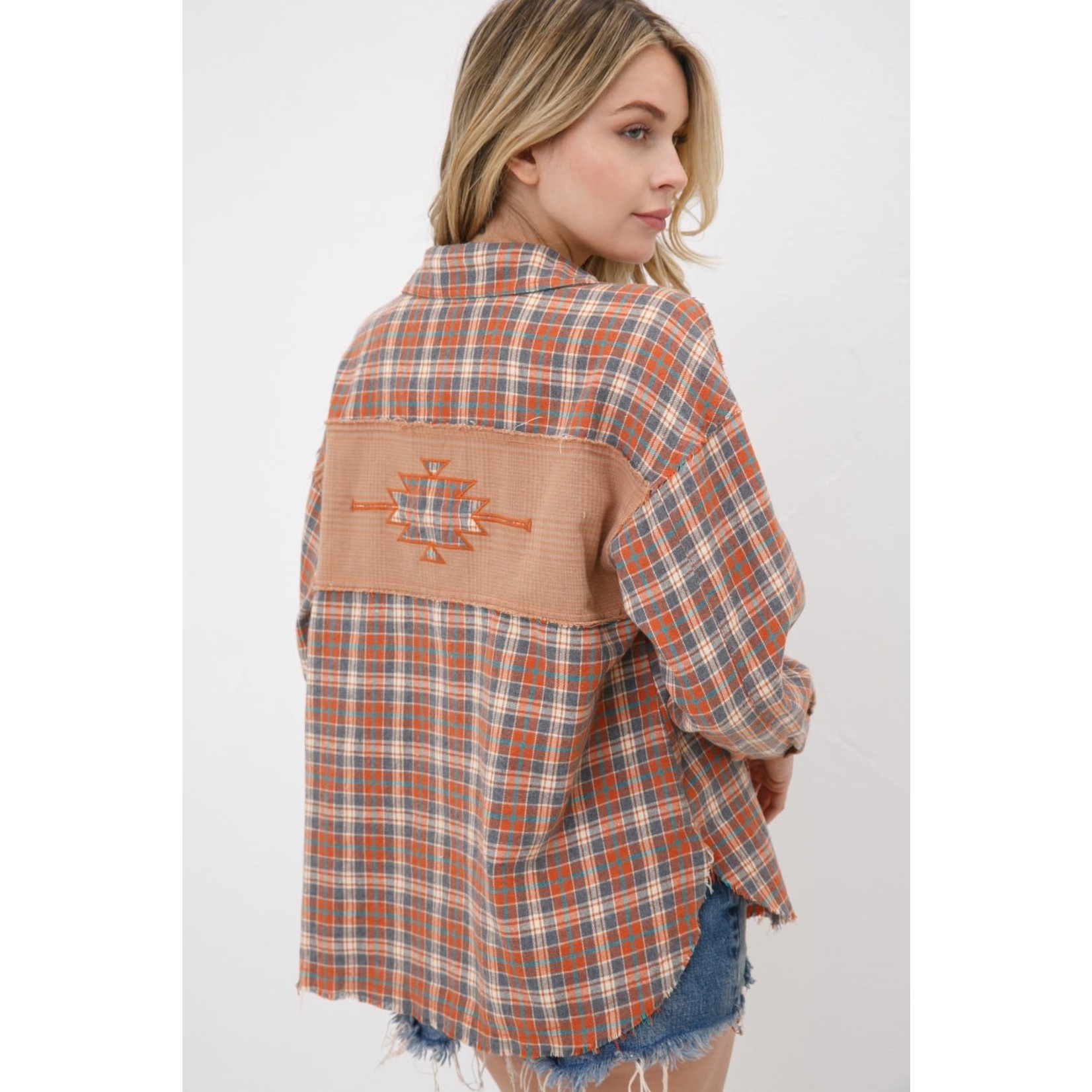 Frayed Patch Western Shirt