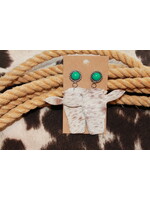 Cowhide Cow Earrings