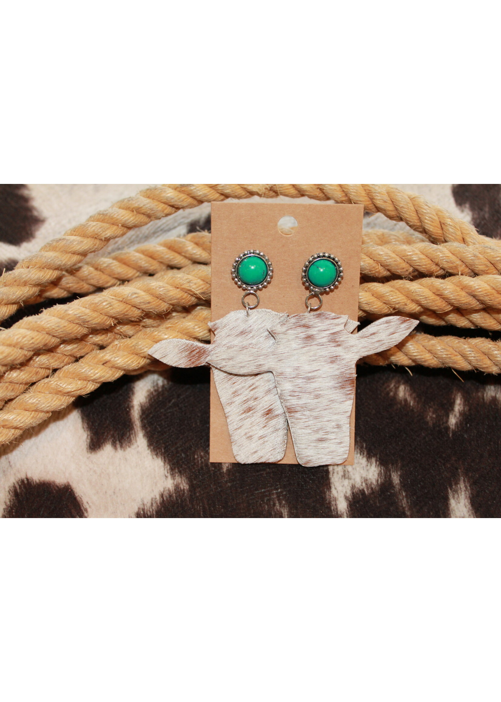 Cowhide Cow Earrings
