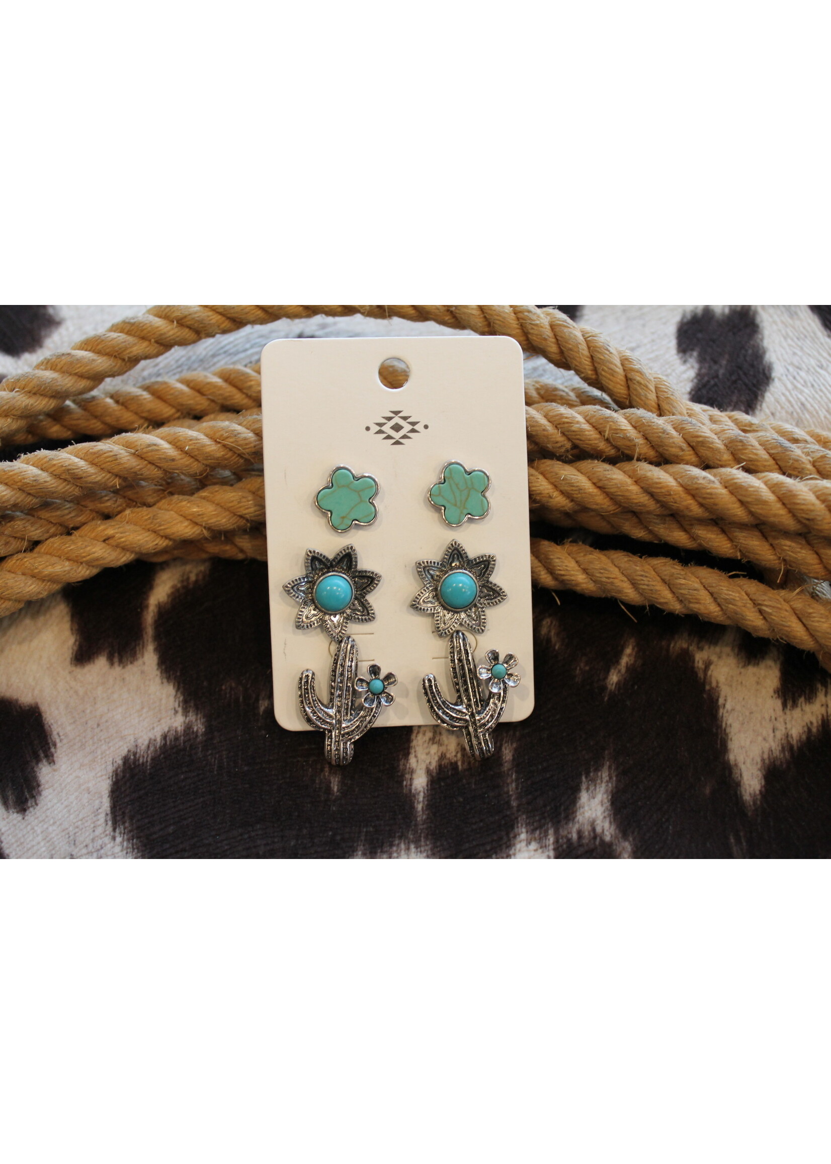 3 pack silver earrings