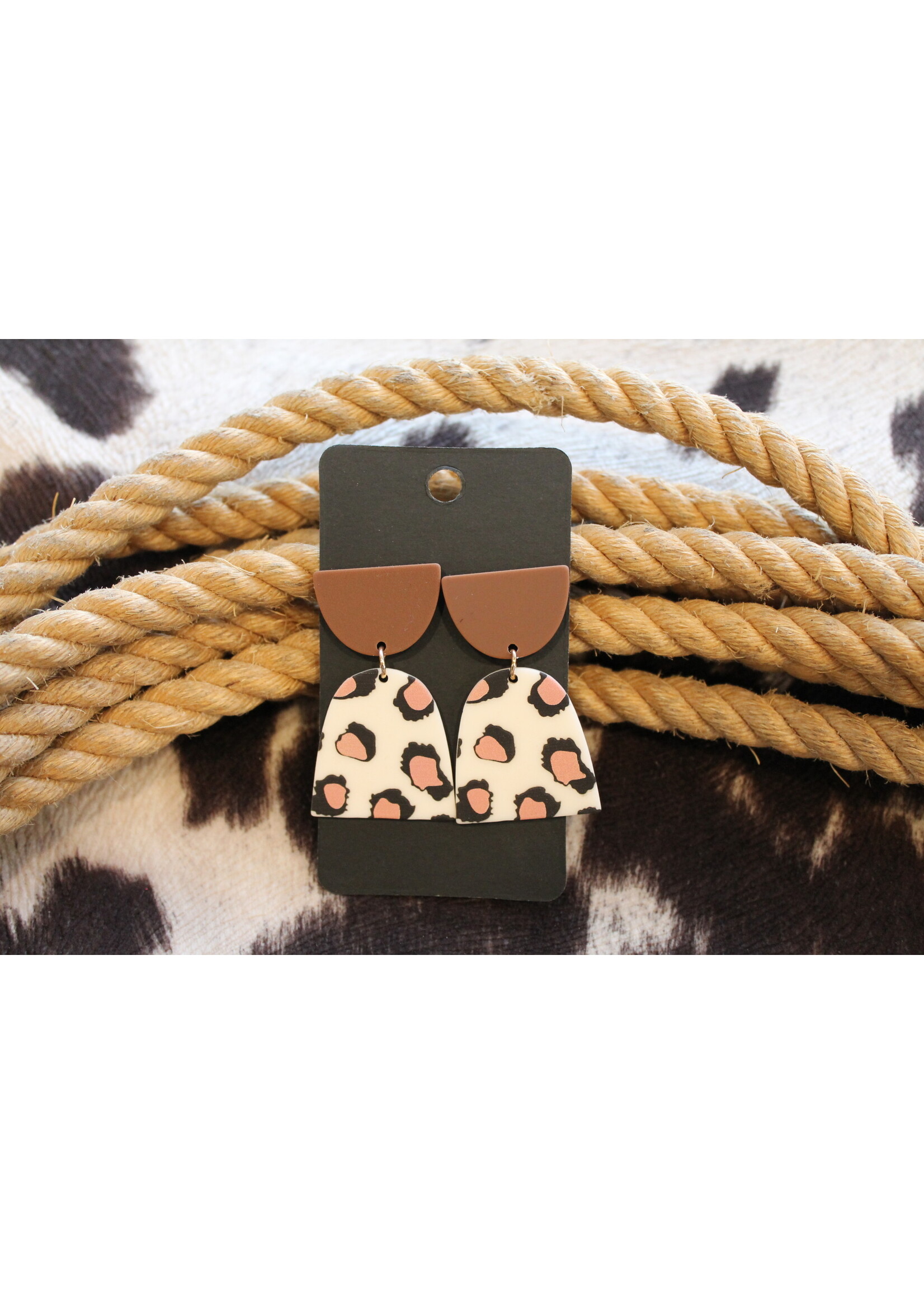 Leopard  Block Earrings