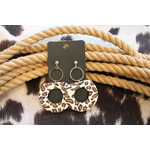 Brown Round Cheetah Earrings