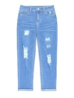 Girls Mini mom jeans loose cut with distress