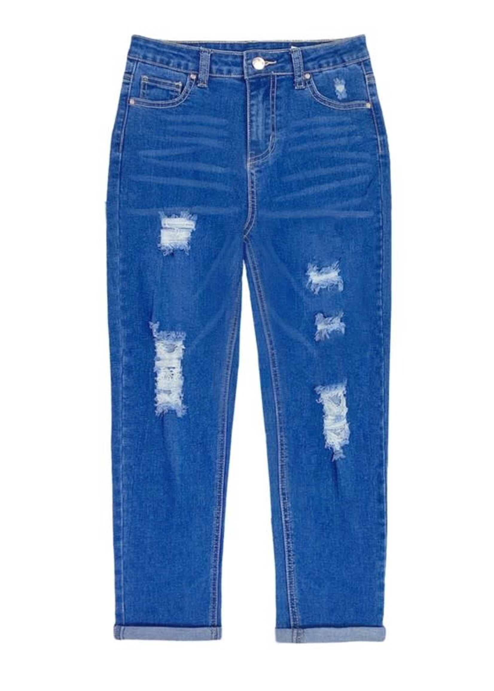 Girls Mini mom jeans loose cut with distress