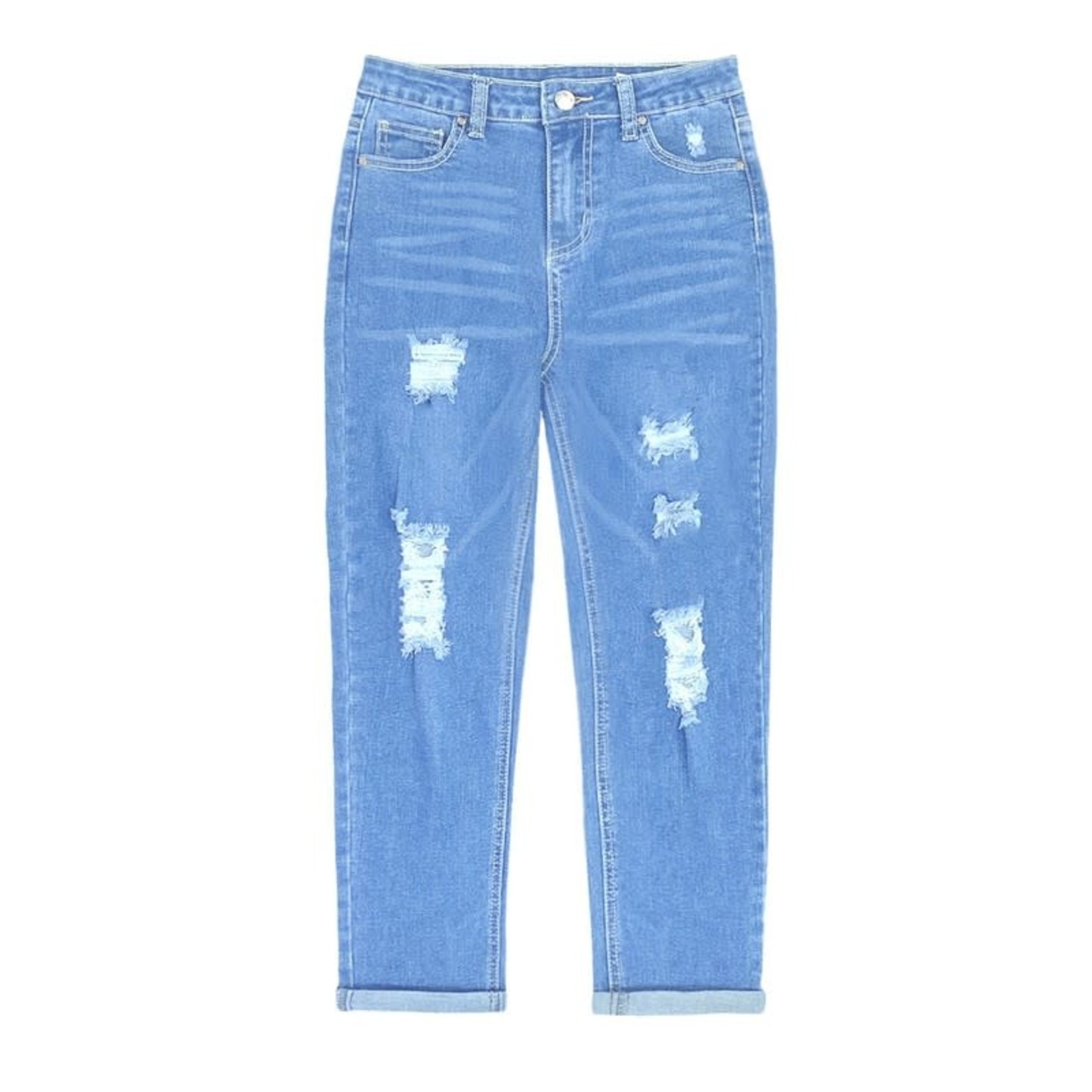 Girls Mini mom jeans loose cut with distress