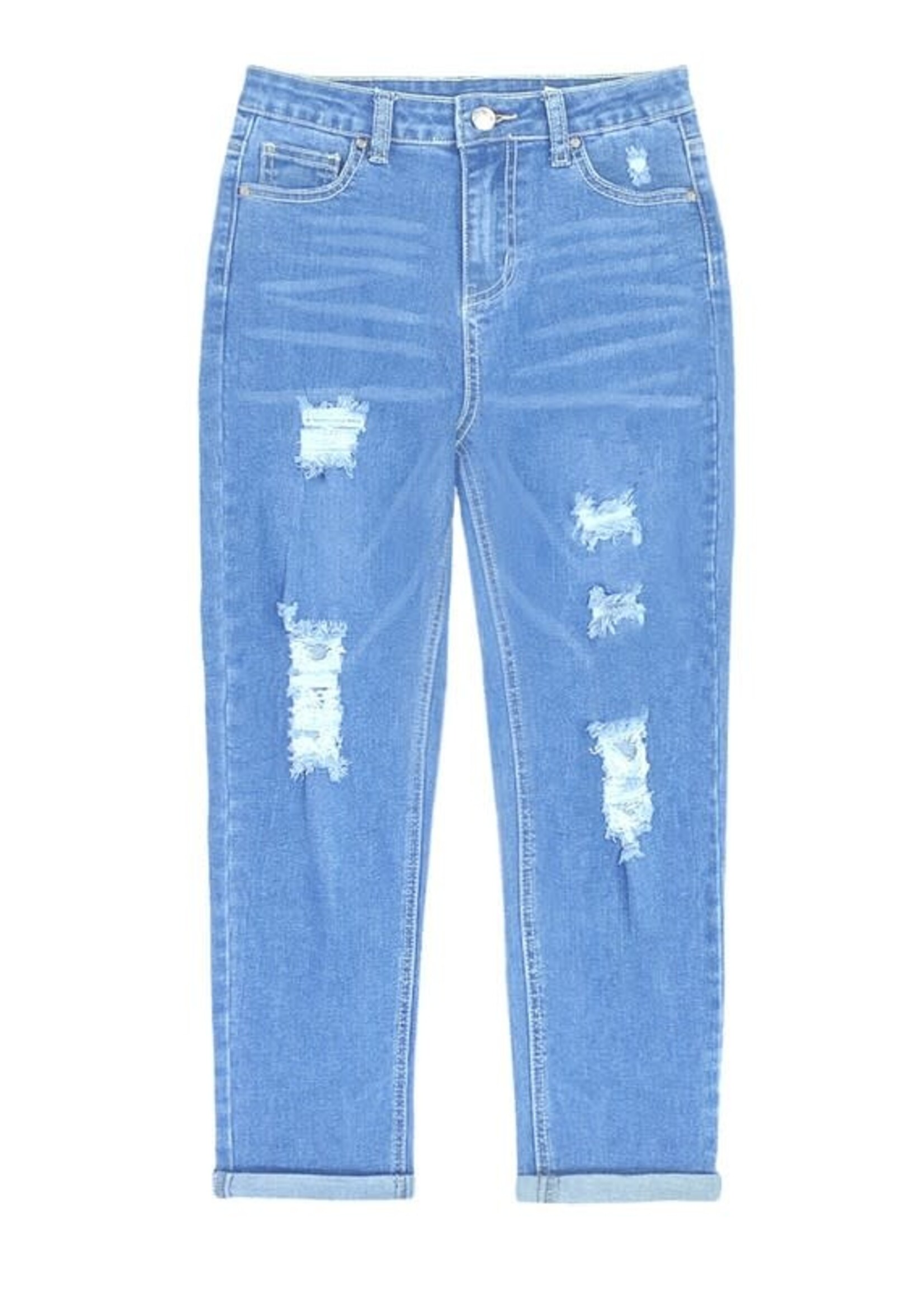 Girls Mini mom jeans loose cut with distress