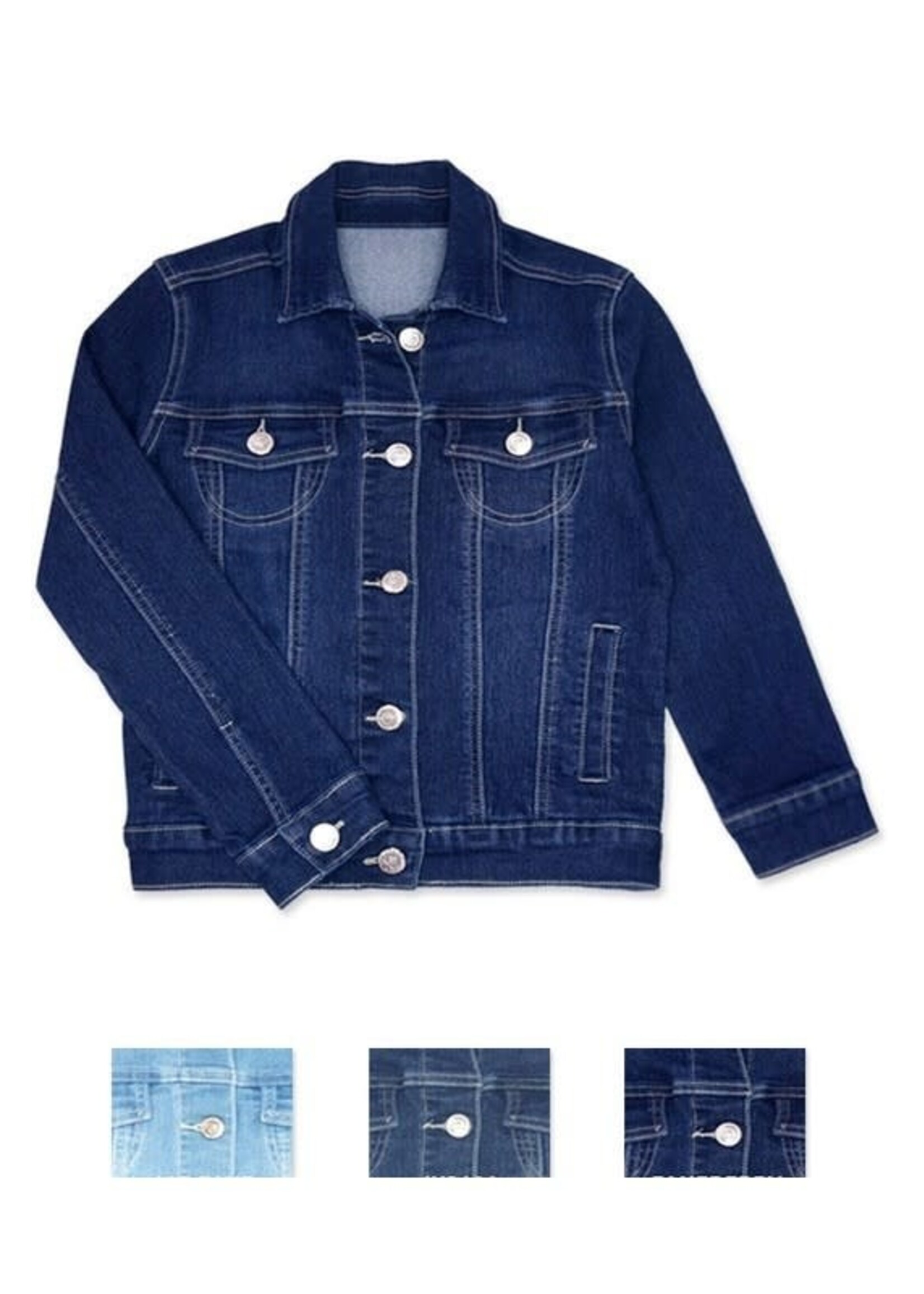 Girls basic wash denim jacket