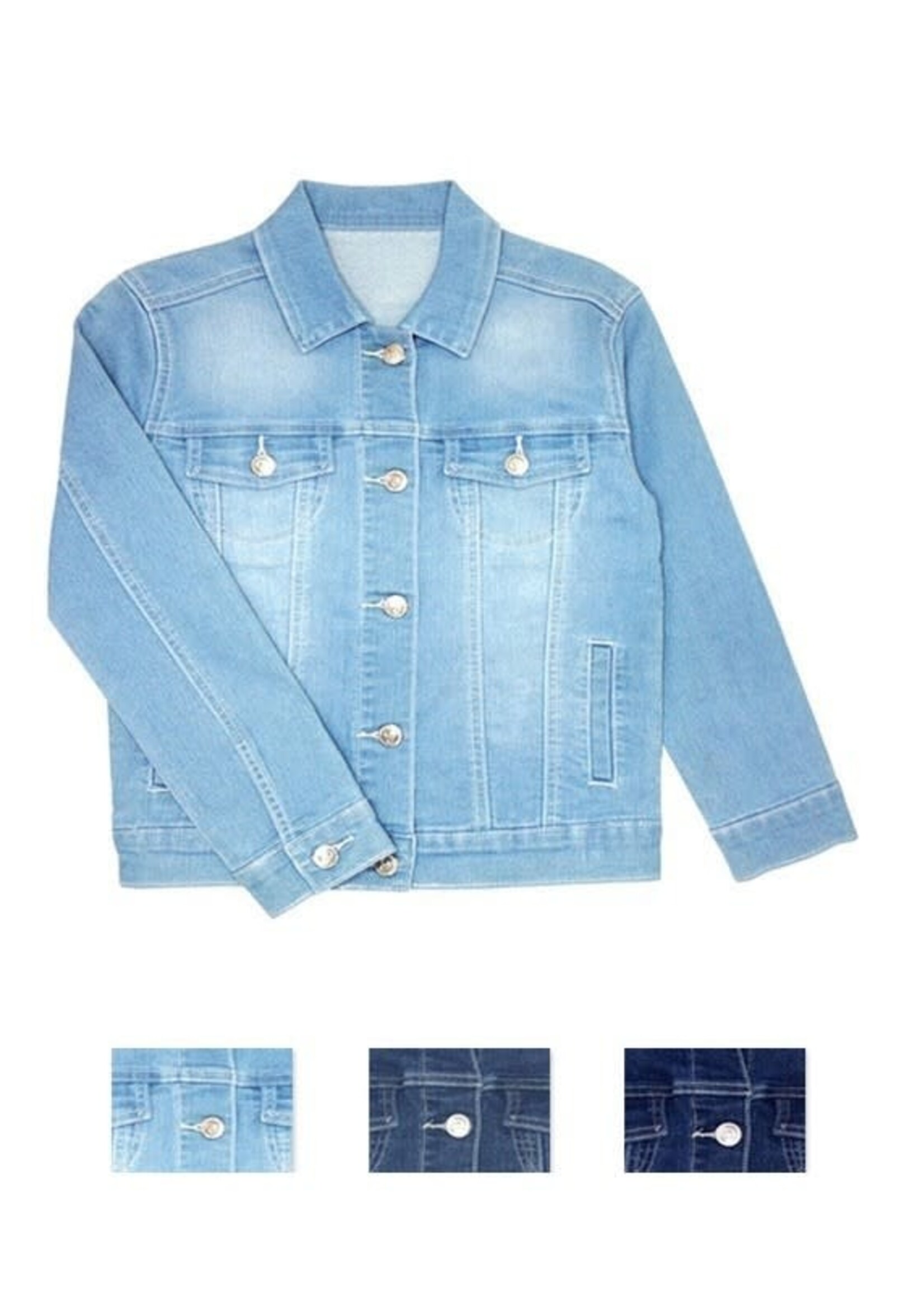 Girls basic wash denim jacket