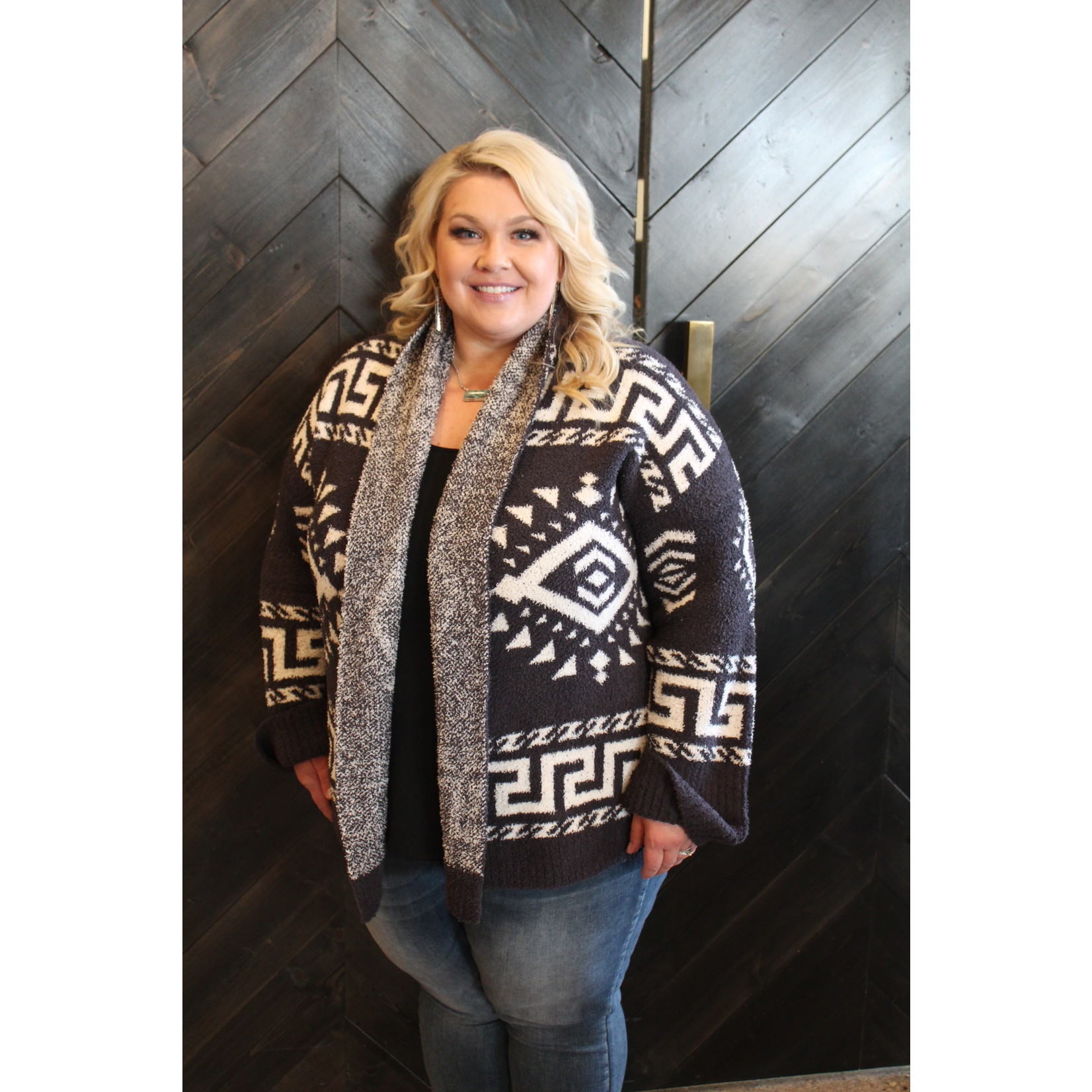 Soft Knit Open Front Tribal Cardigan