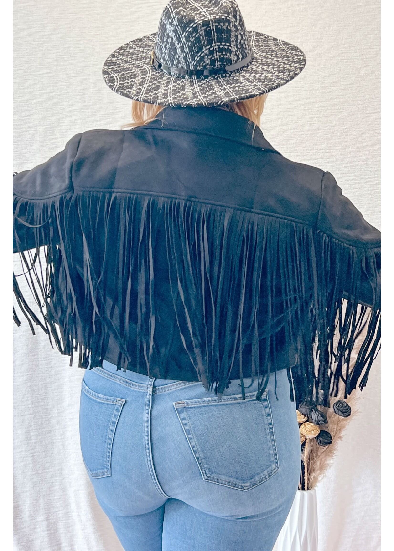Cropped Fringe Jacket