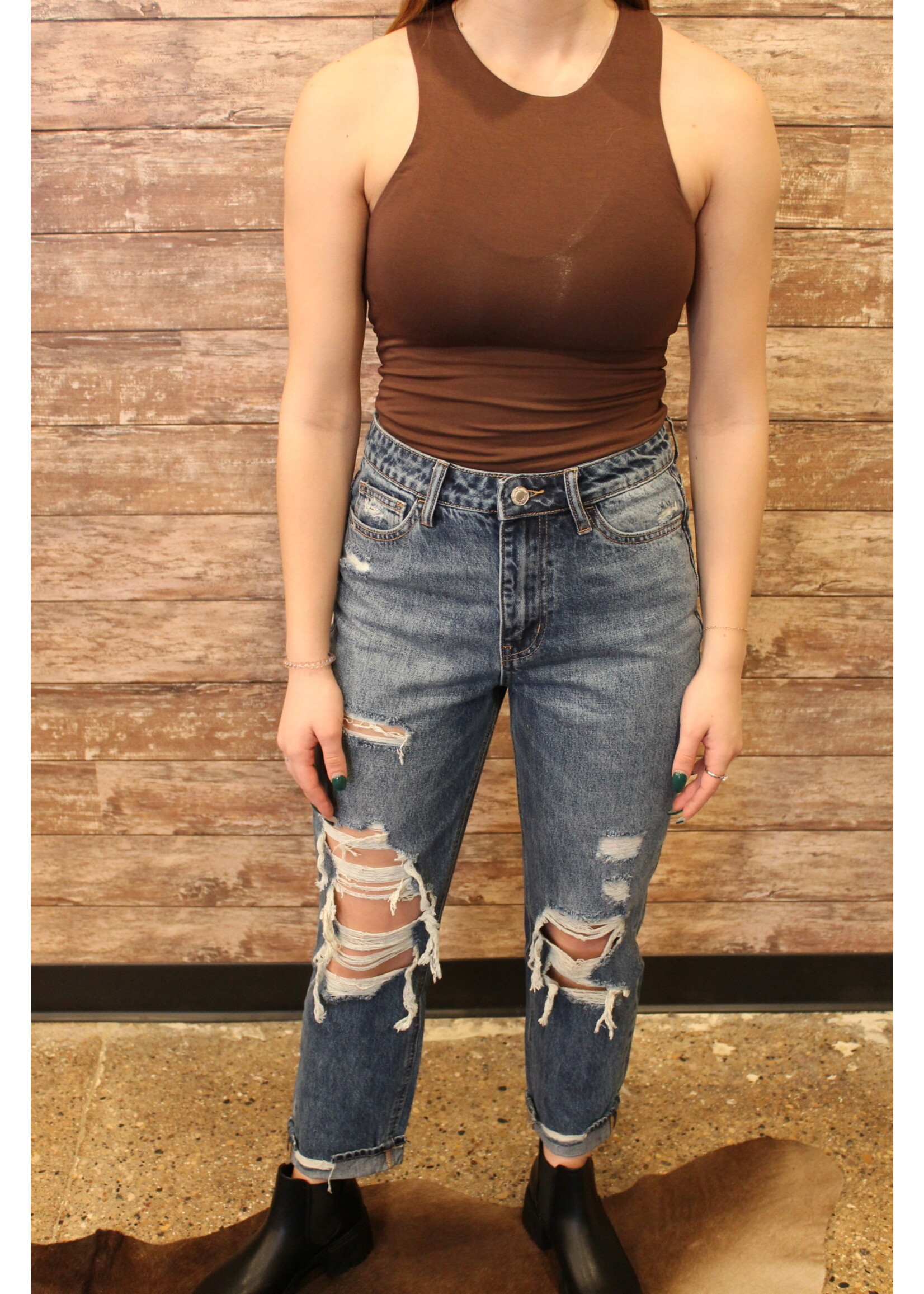 Double Layer High Neck Tank top