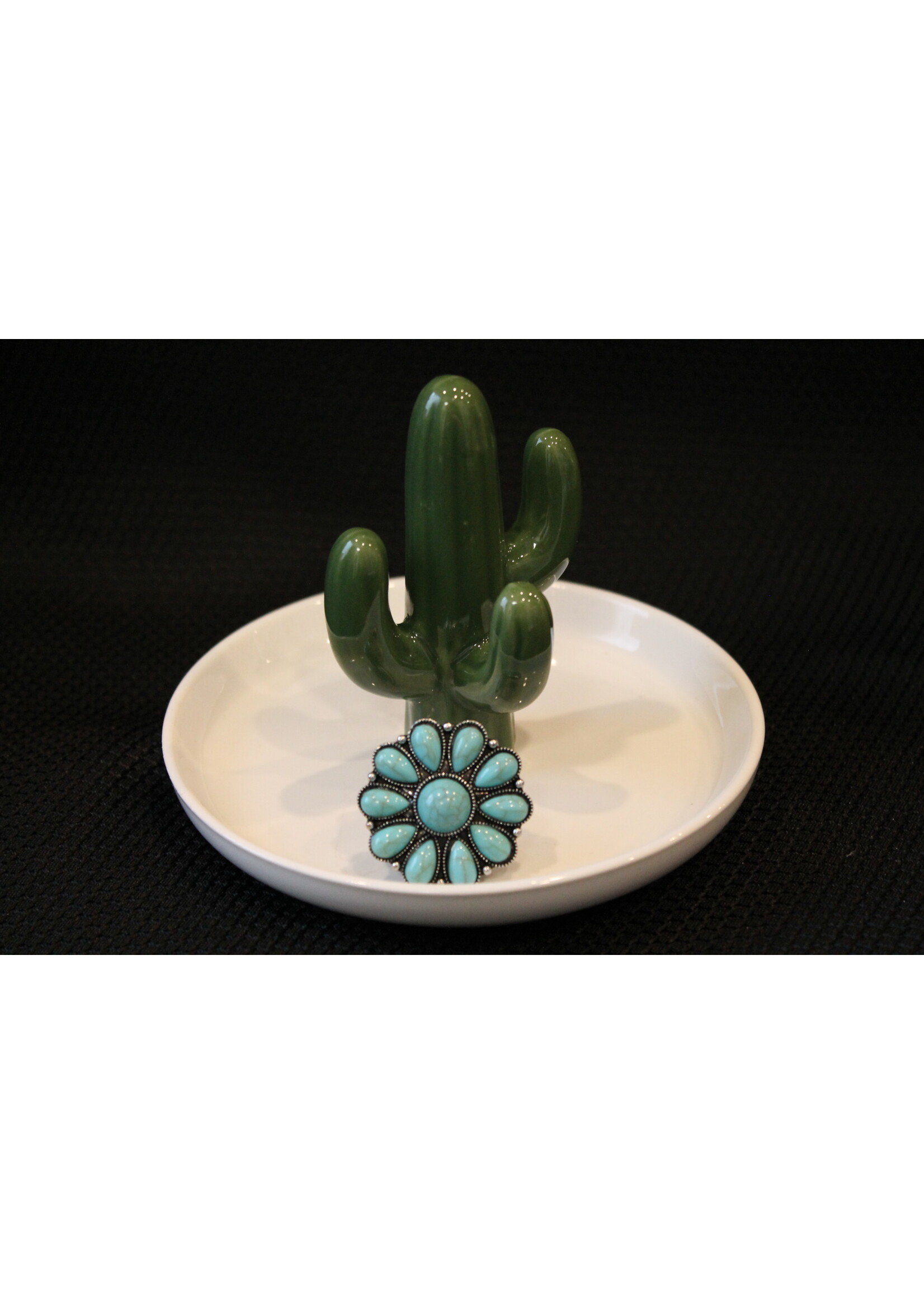 Turquoise Blossom Adjustable Ring