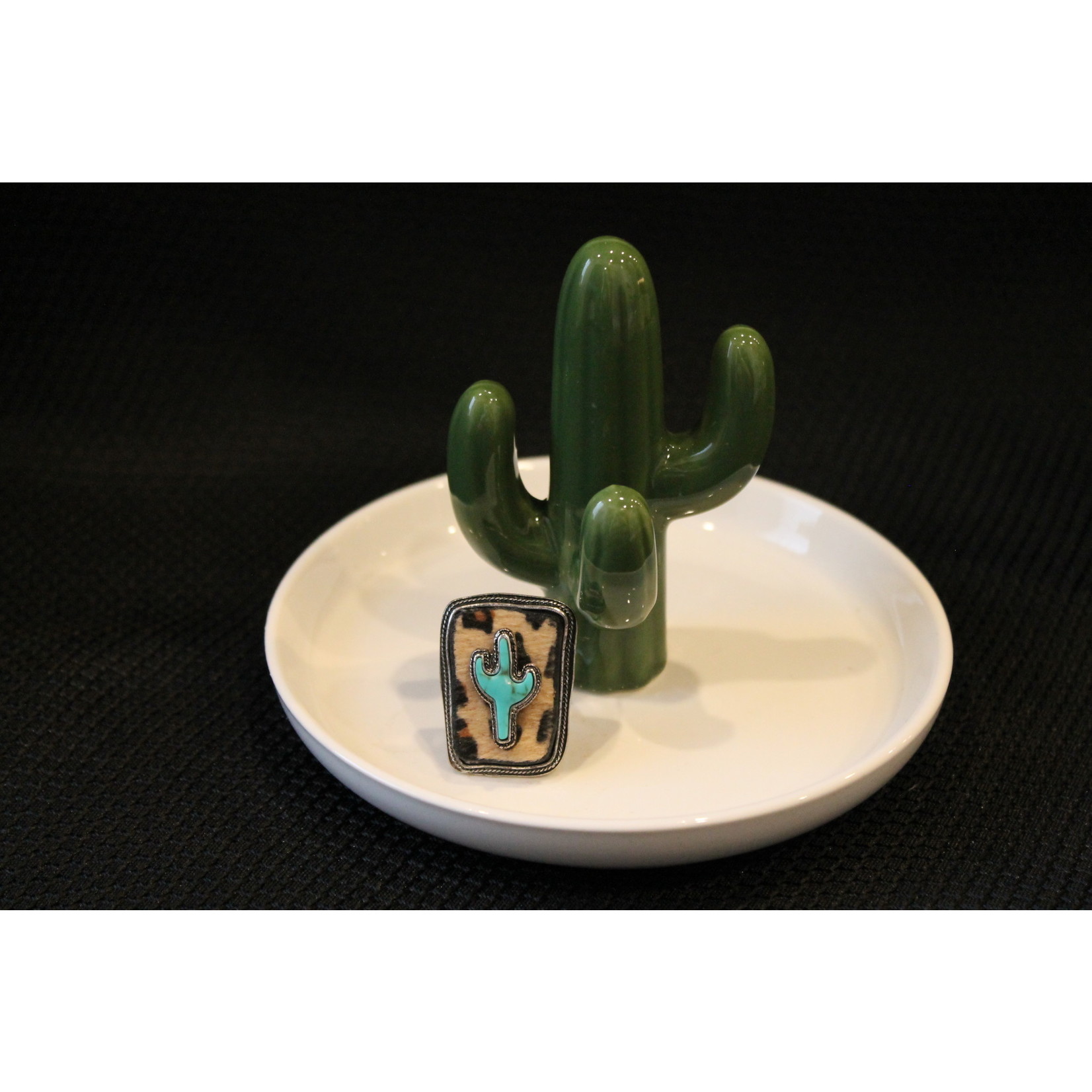 Turquoise Cactus Leopard Ring