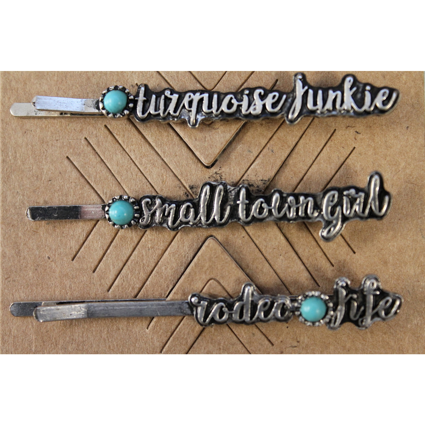 3 Piece Western Turquoise Bobby Pin Set