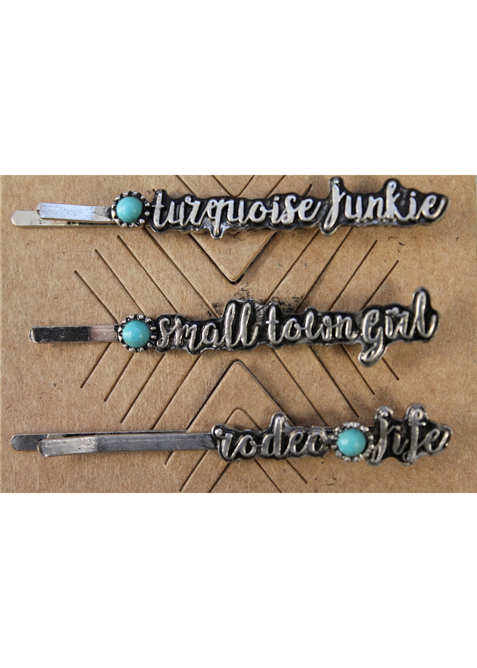 3 Piece Western Turquoise Bobby Pin Set