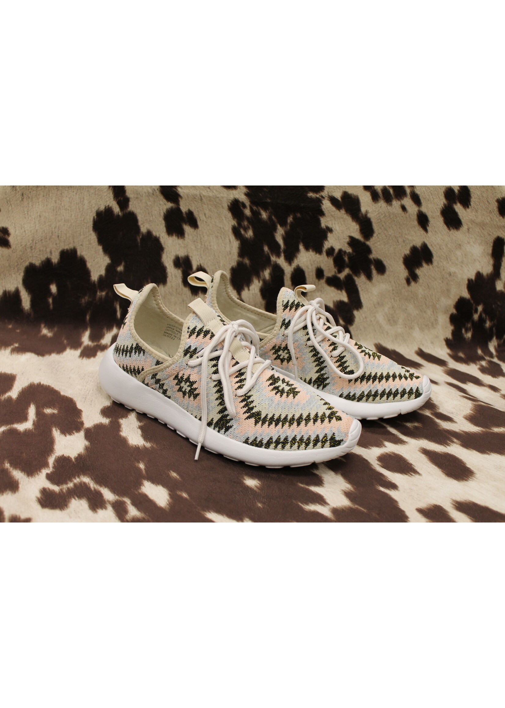 Cream and Pink Aztec shoe