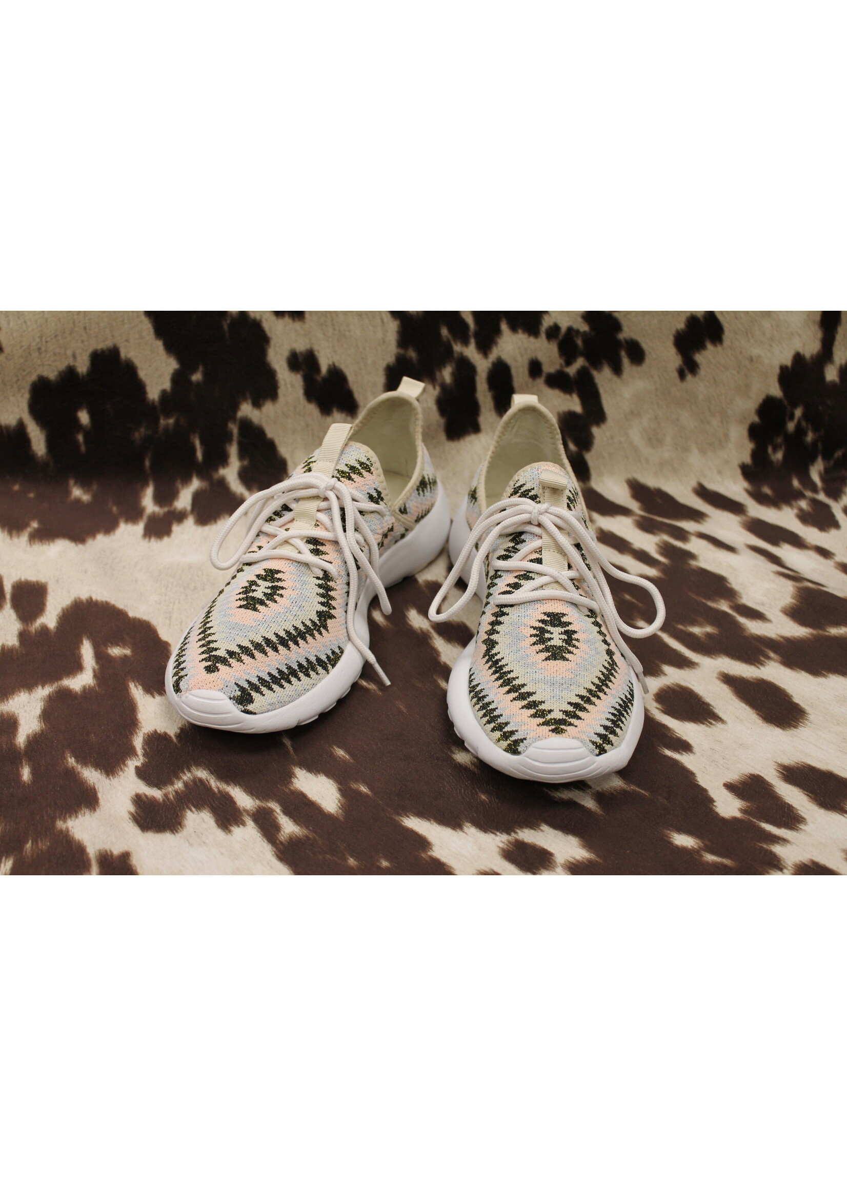 Cream and Pink Aztec shoe