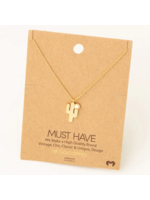 Opal Cactus Necklace Gold
