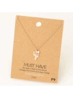Opal Cactus Necklace Rose Gold