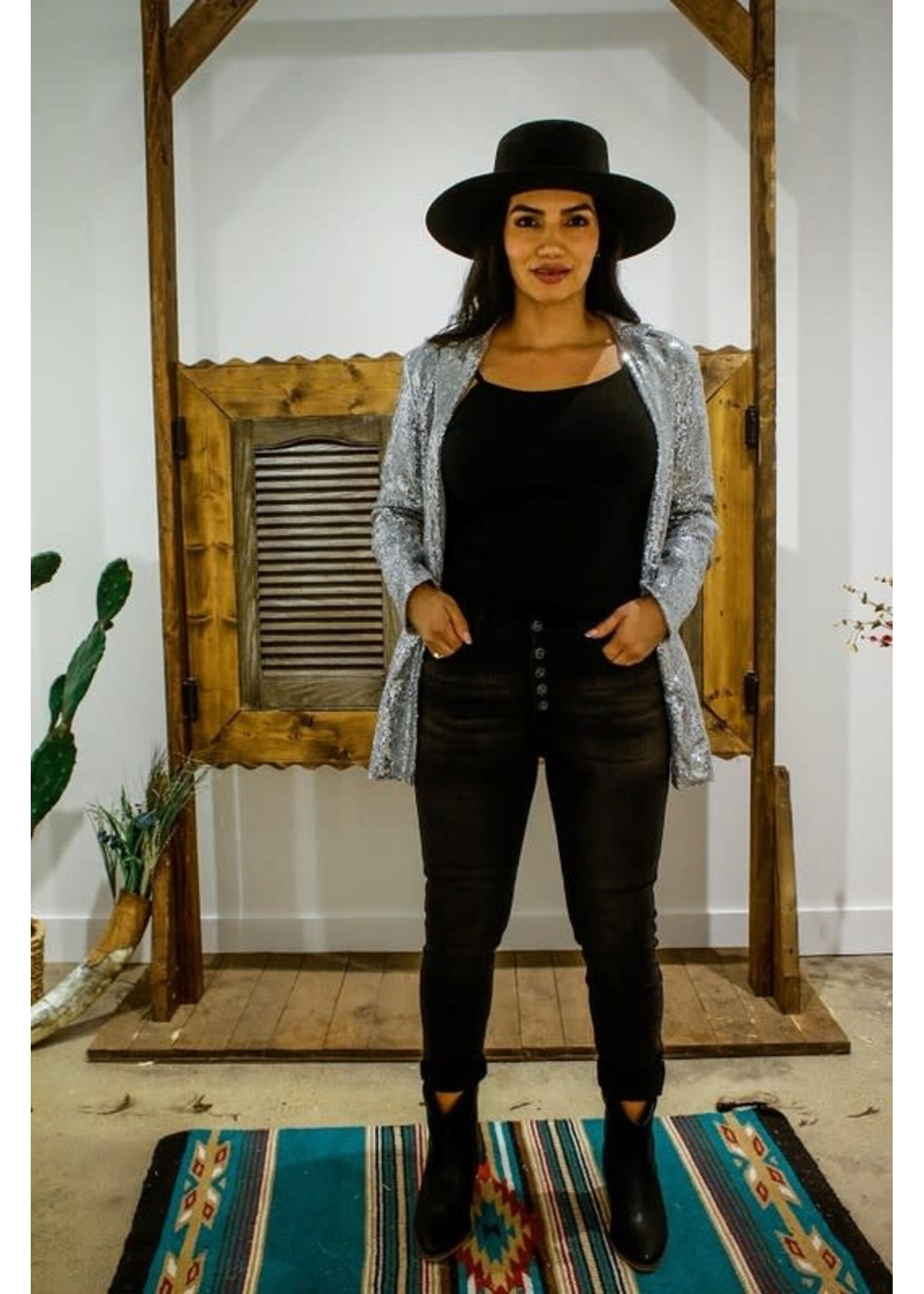 Solid Skinny Button Fly Denim