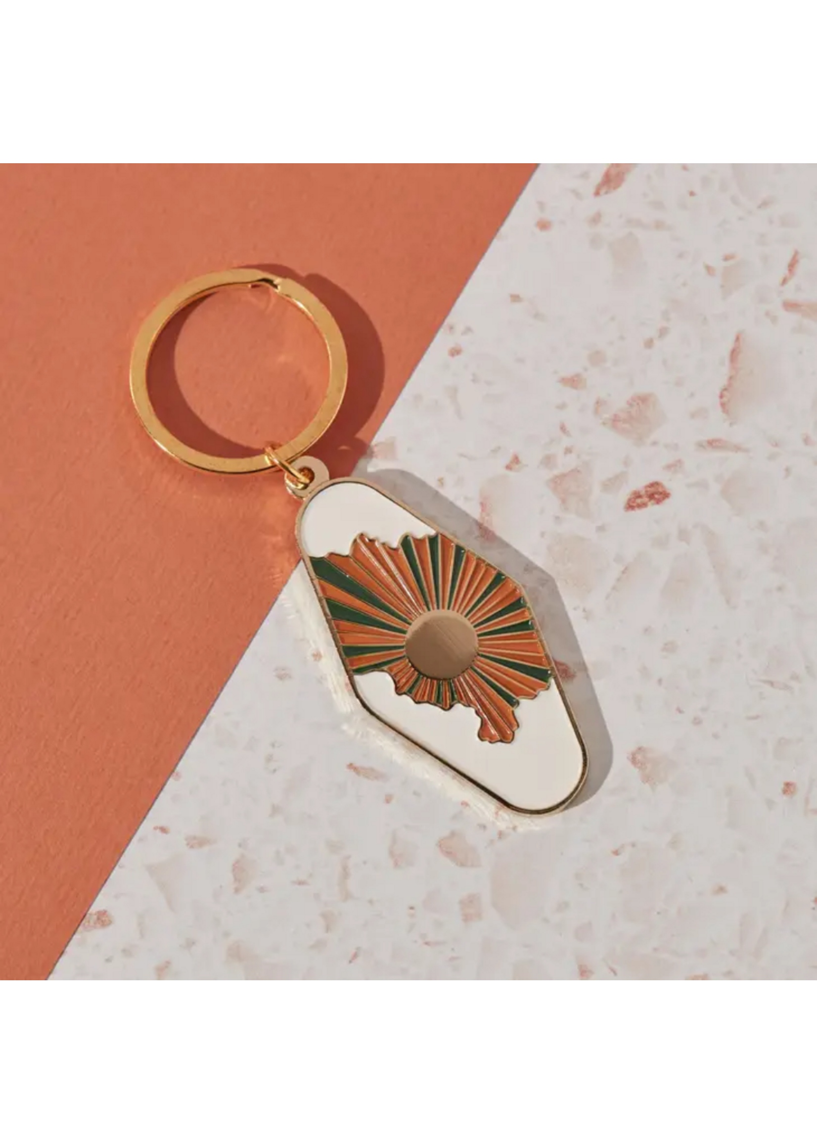 Sun & Clouds Enamel Keychain