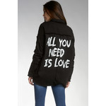 All you Need is Love Distressed Button Up Jacket